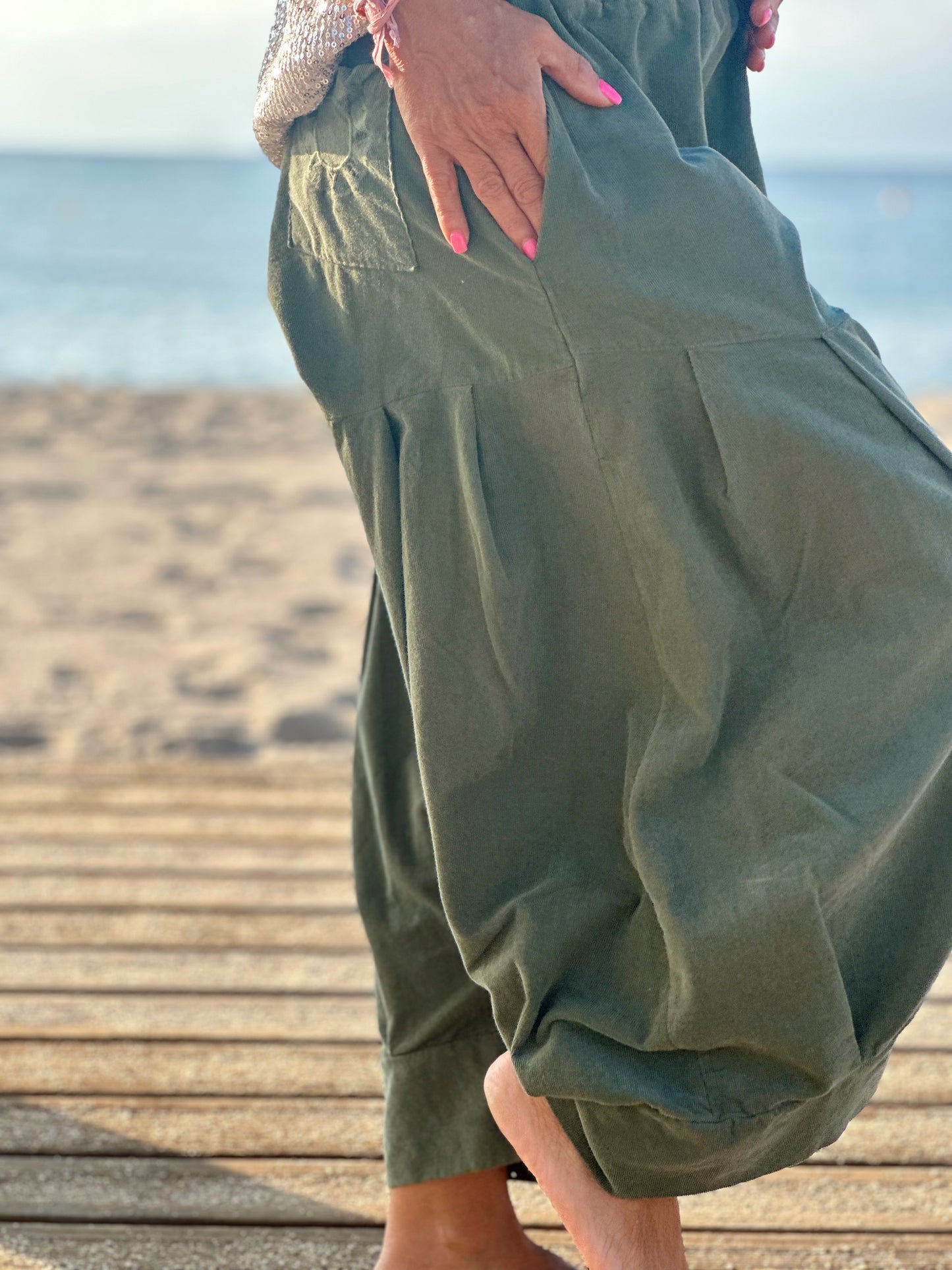 PANTALONES PANA CROPPED BAGGY OVERSIZE MULTICOLOR