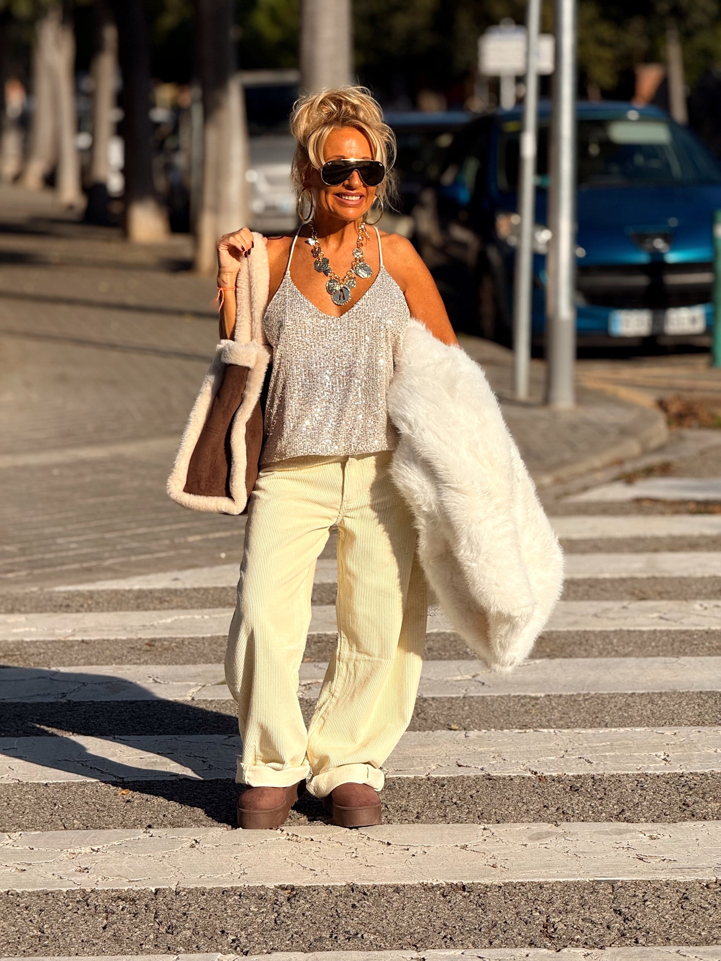 PANTALON DE PANA JOYCE MULTICOLOR