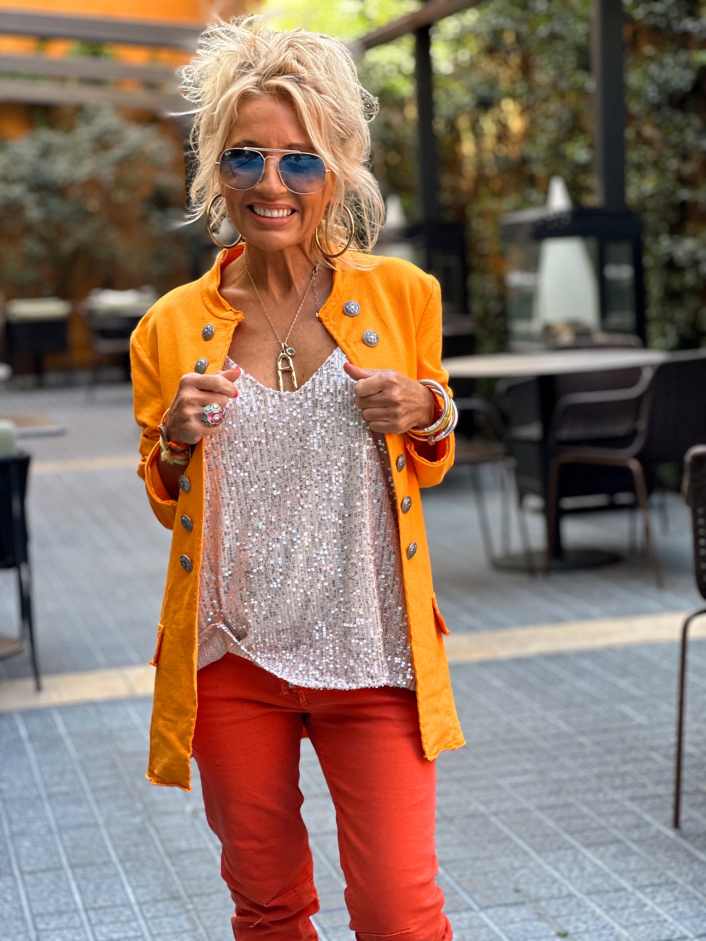 CHAQUETA KAREEN MANDARINA