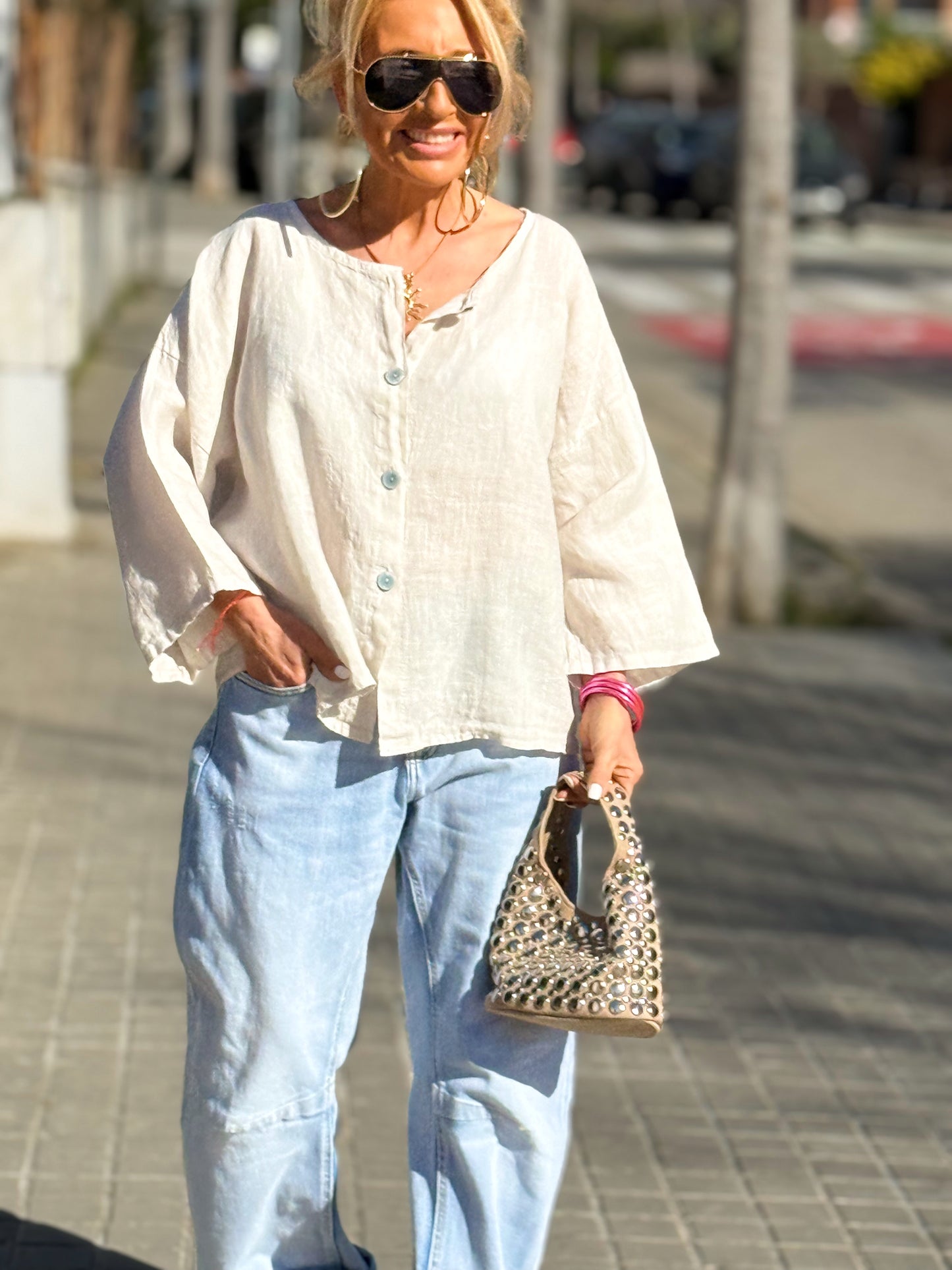 BLUSA DE LINO FABIO MULTICOLOR