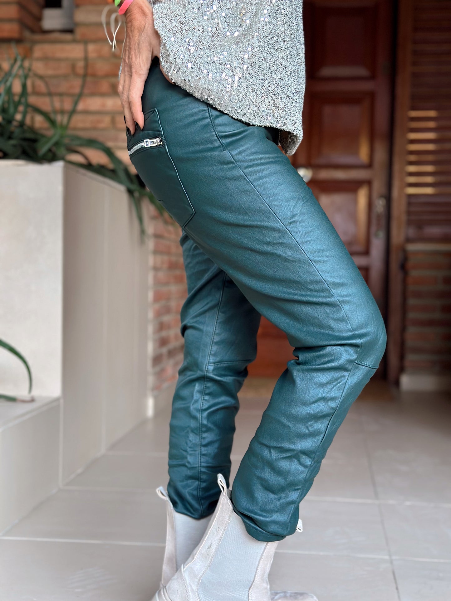 PANTALON POLIPIEL GABY MATE VERDE