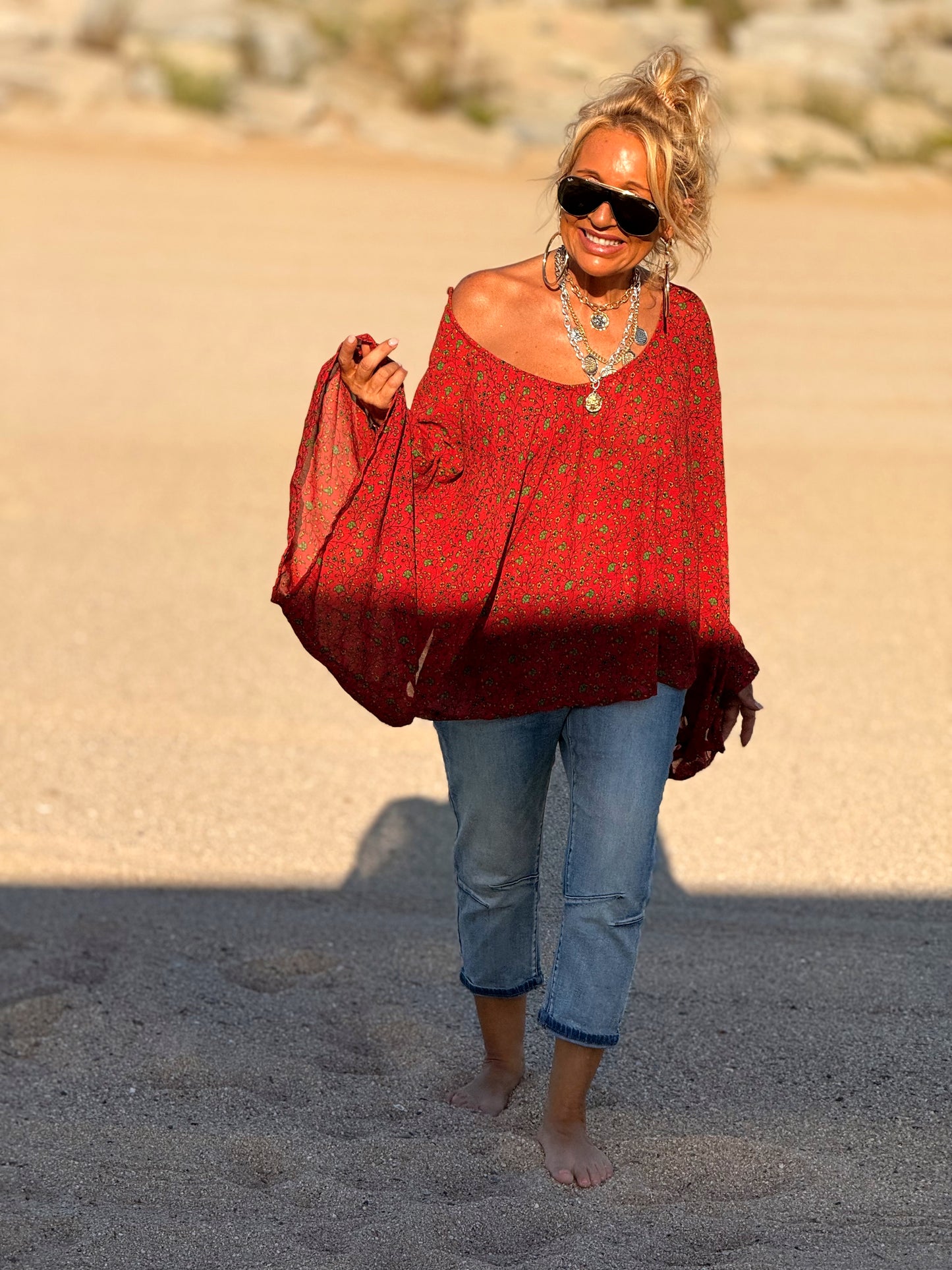 BLUSA-CAPA ESTAMPADO CREPE DE SEDA INDY MULTICOLOR