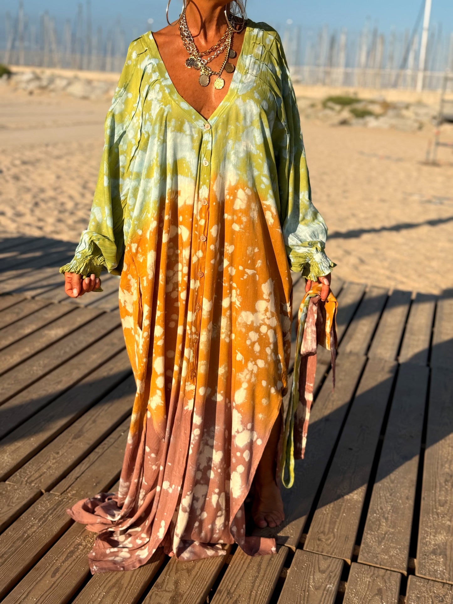 VESTIDO KAFTAN SUPER OVERSIZE MULTICOLOR