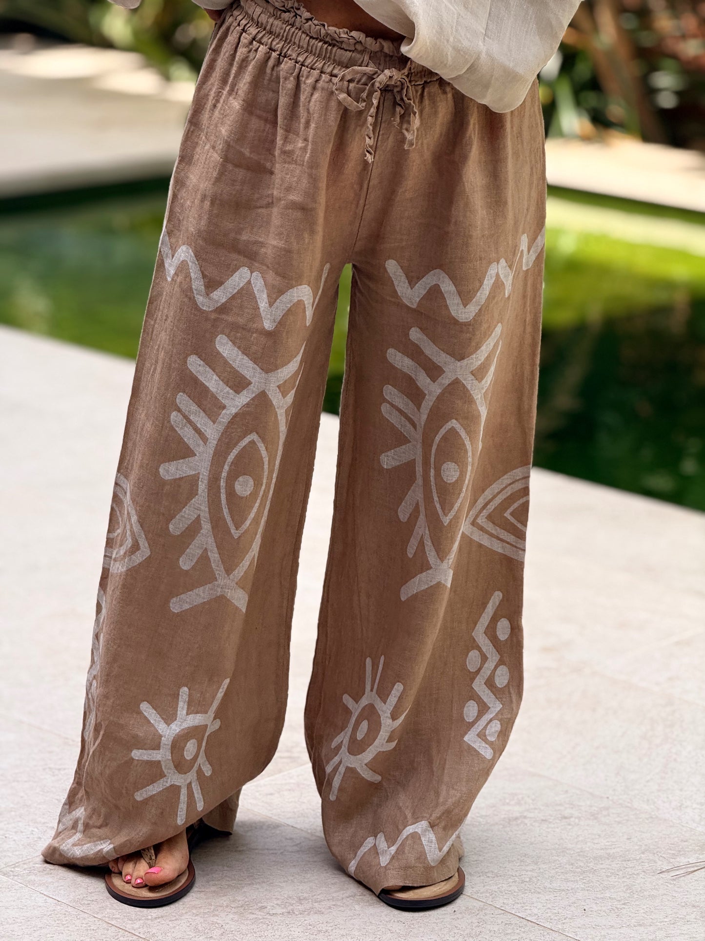PANTALON LINO ÉTNICO MULTICOLOR