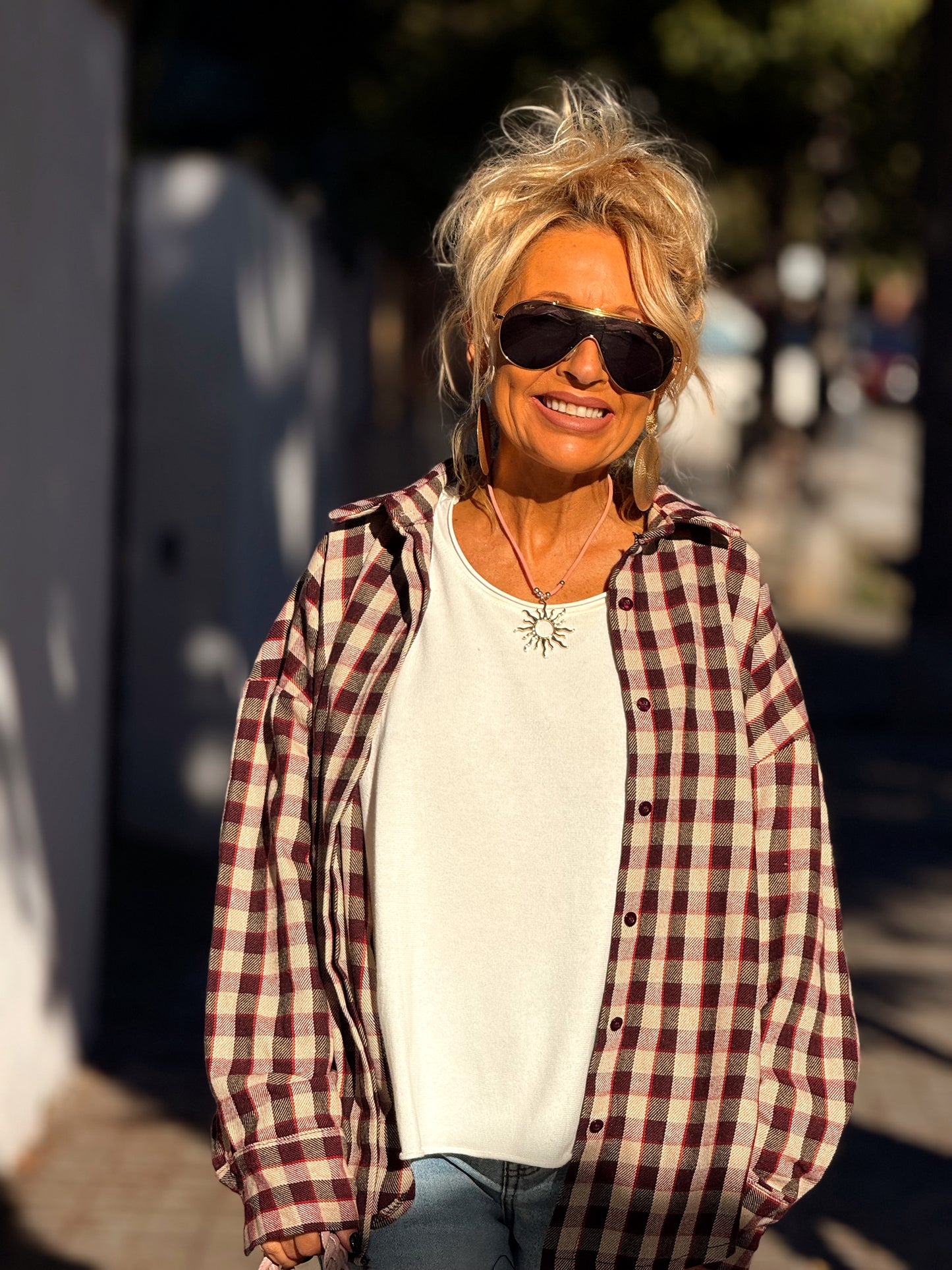 CAMISA CUADROS GRANATE