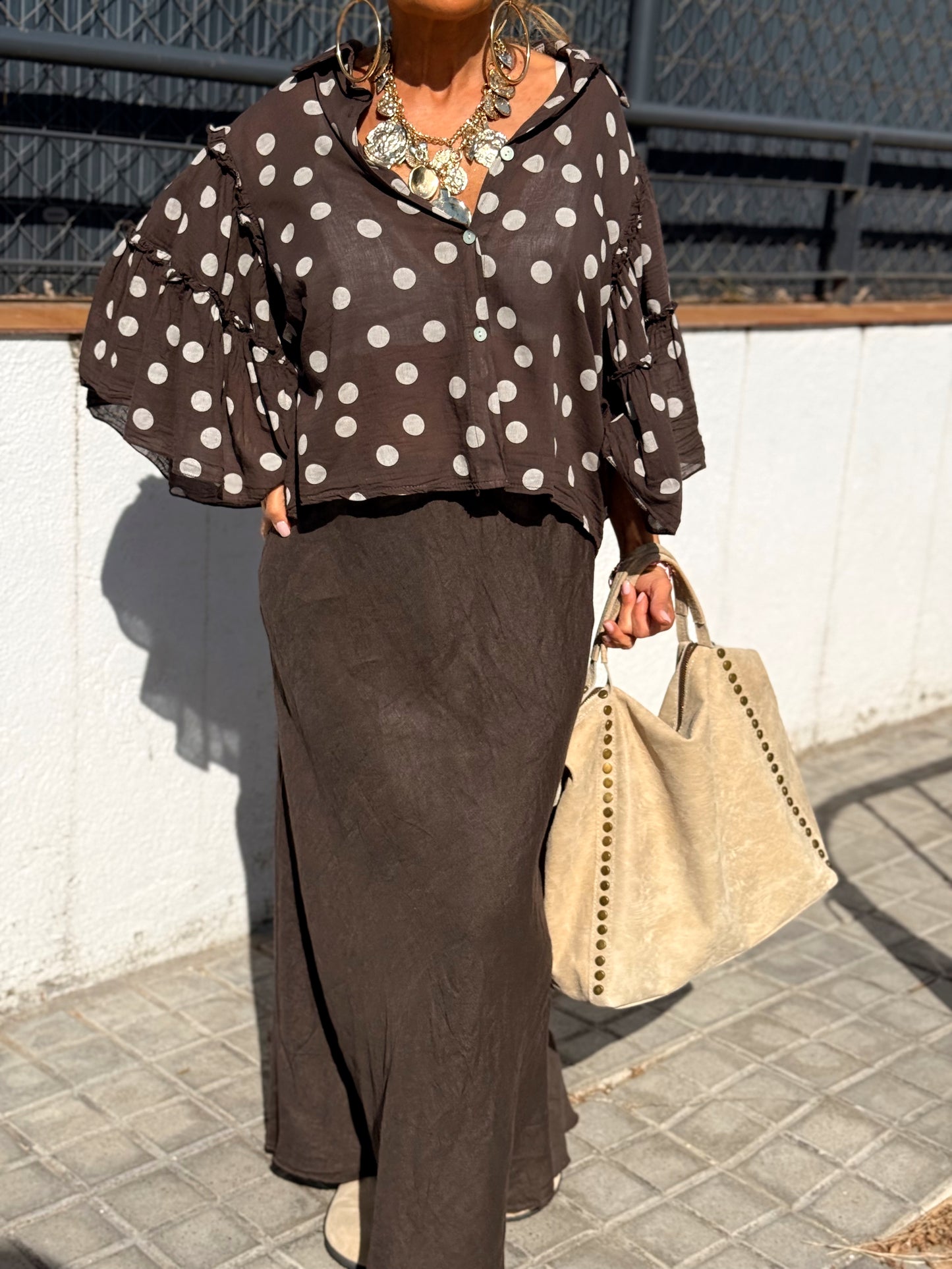 CAMISA CORTA LUNARES MULTICOLOR