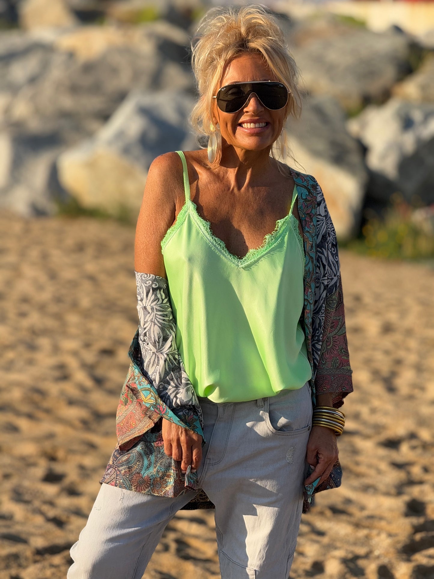 KIMONO CORTO ESTAMPADO MULTICOLOR