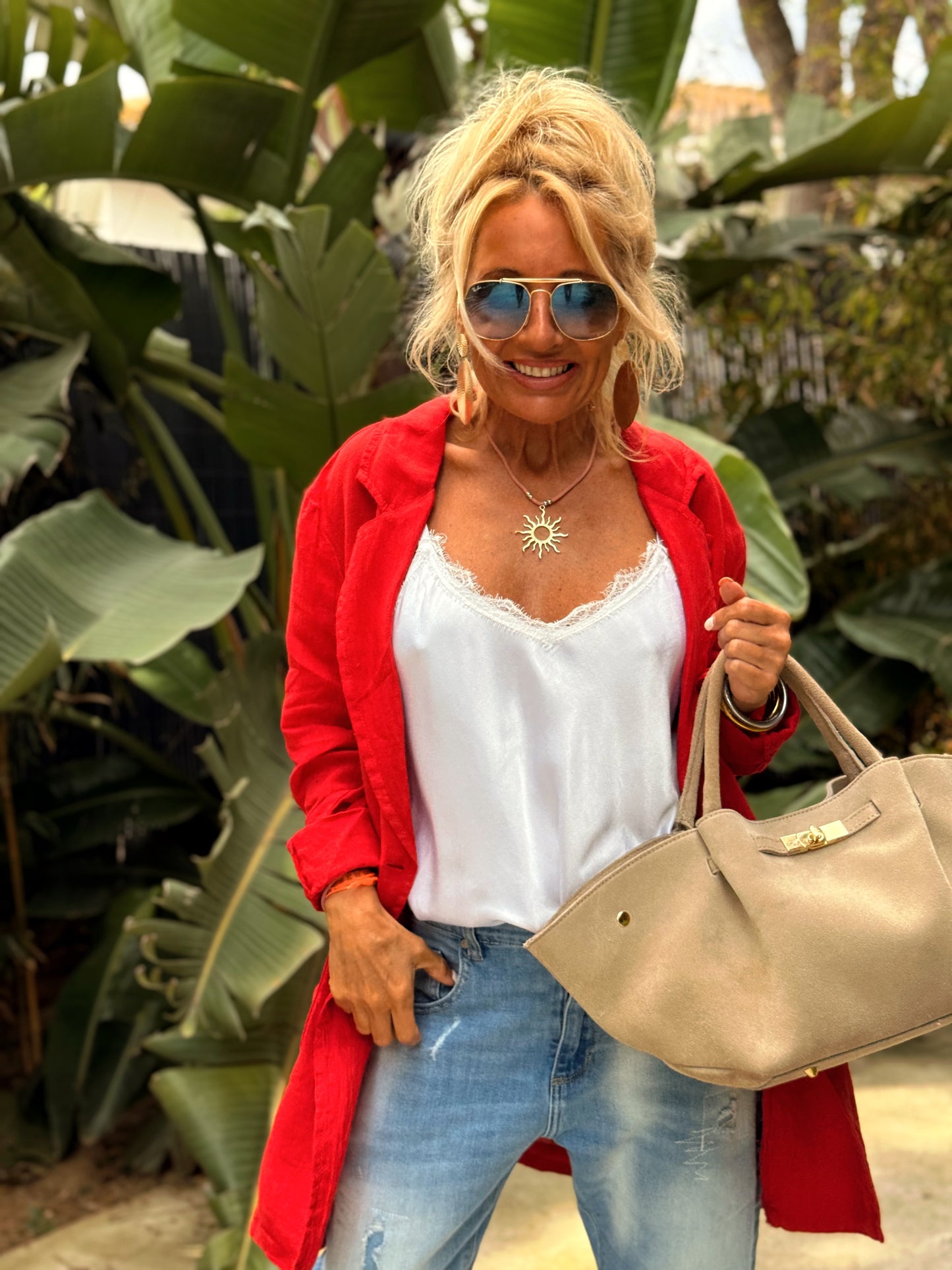 CHAQUETA LINO CHARLY FRESA