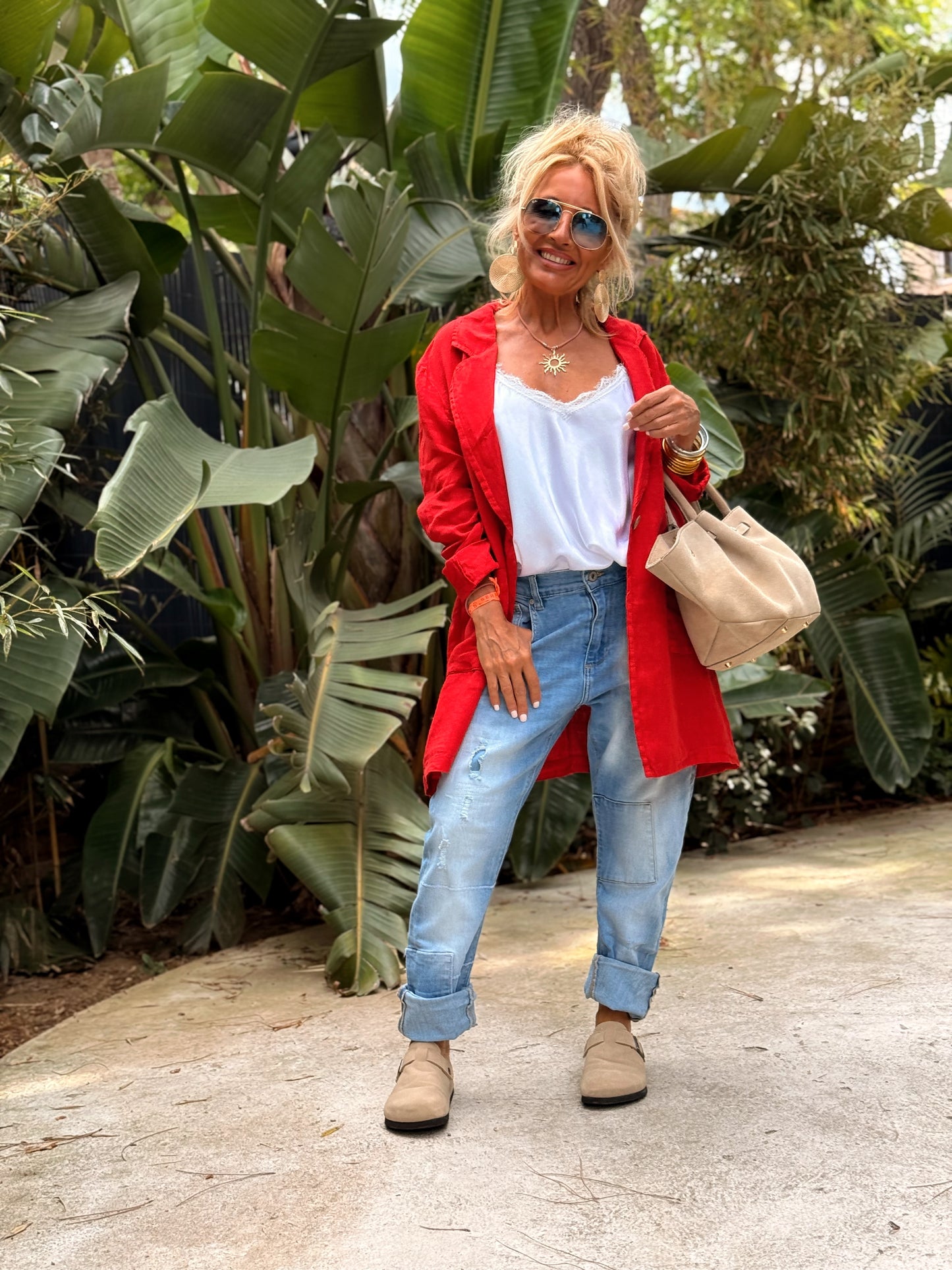 CHAQUETA LINO CHARLY FRESA