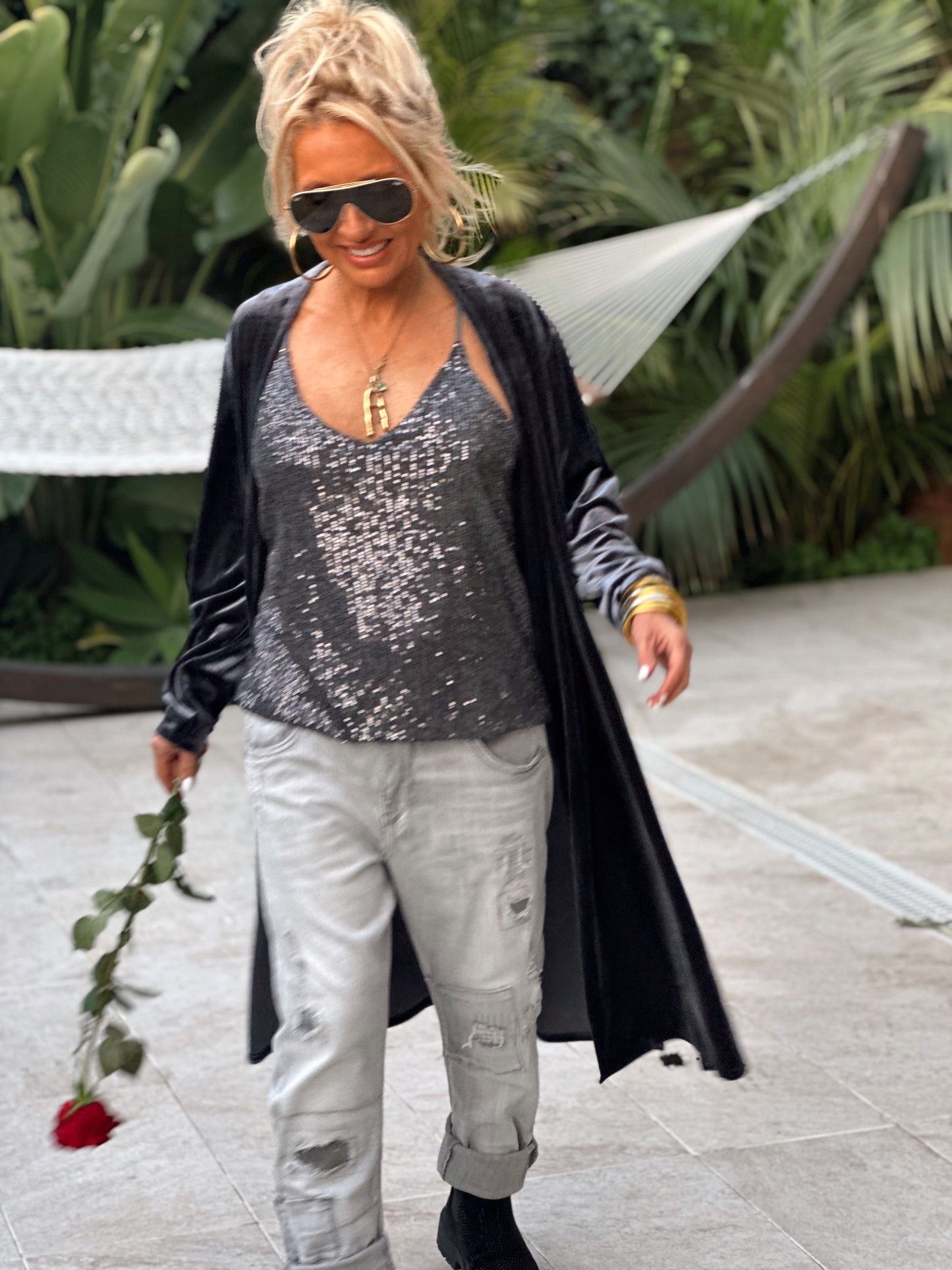 KIMONO TERCIOPELO GRIS
