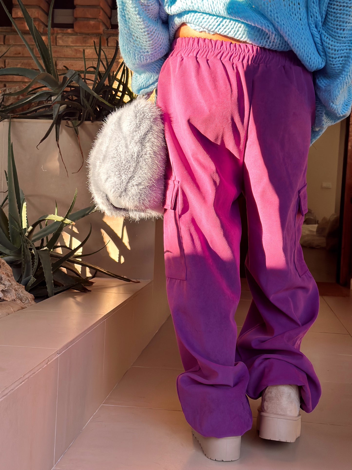 PANTALON TERCIOPELO ODESSA CON BOLSILLOS LILAS