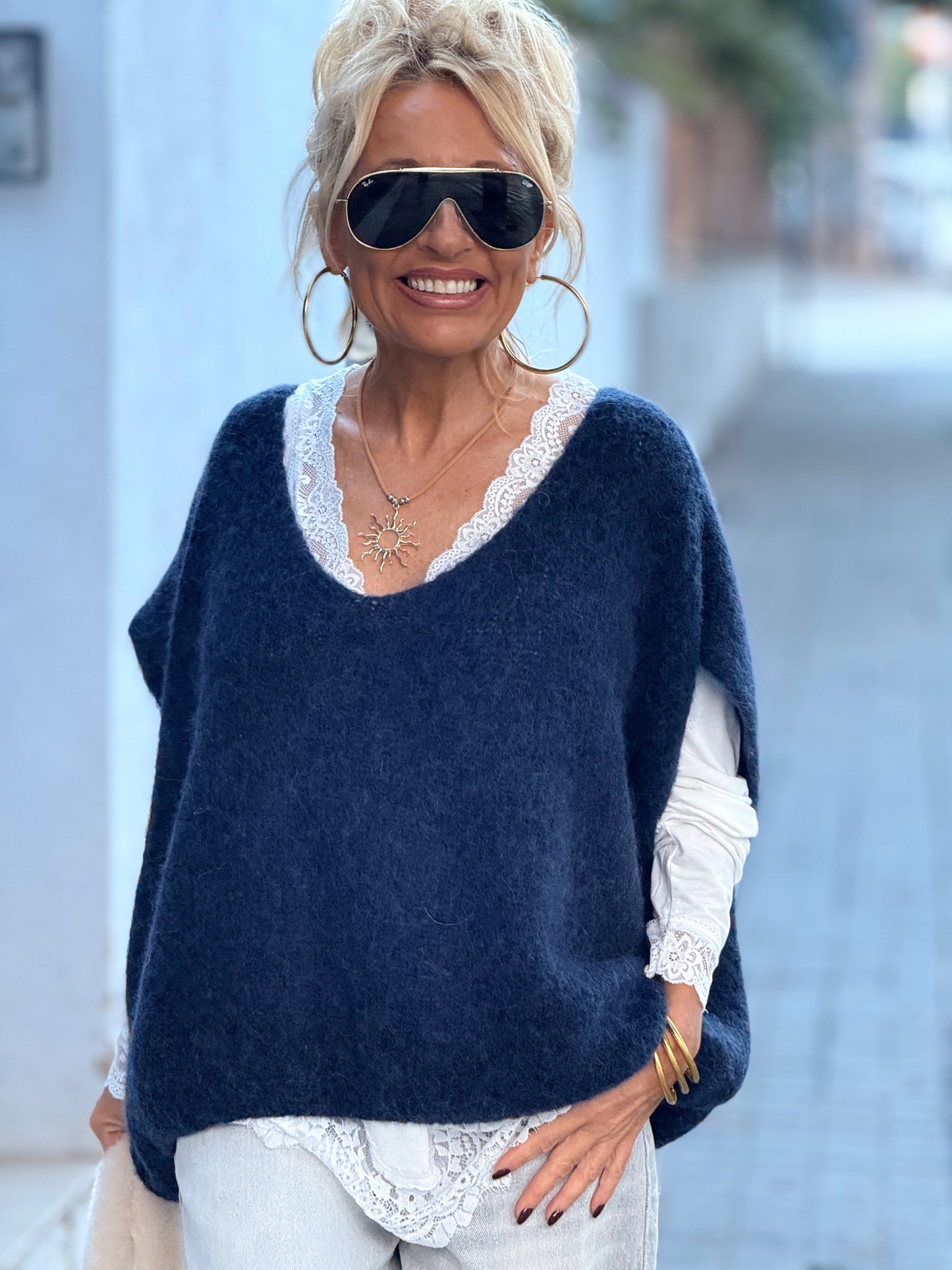 JERSEY-CHALECO DE PUNTO SUPER OVERSIZE LUANA MULTICOLOR