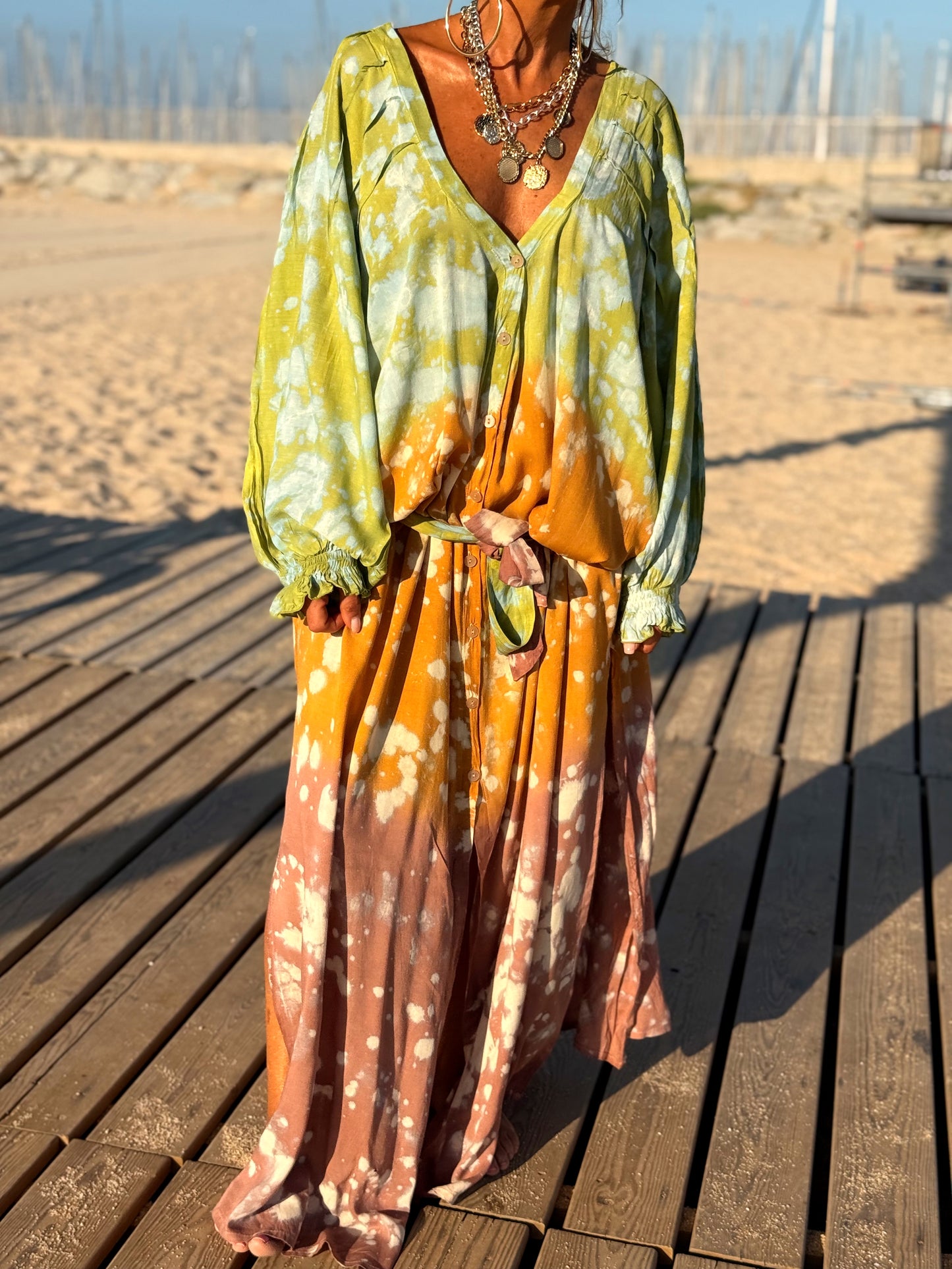 VESTIDO KAFTAN SUPER OVERSIZE MULTICOLOR