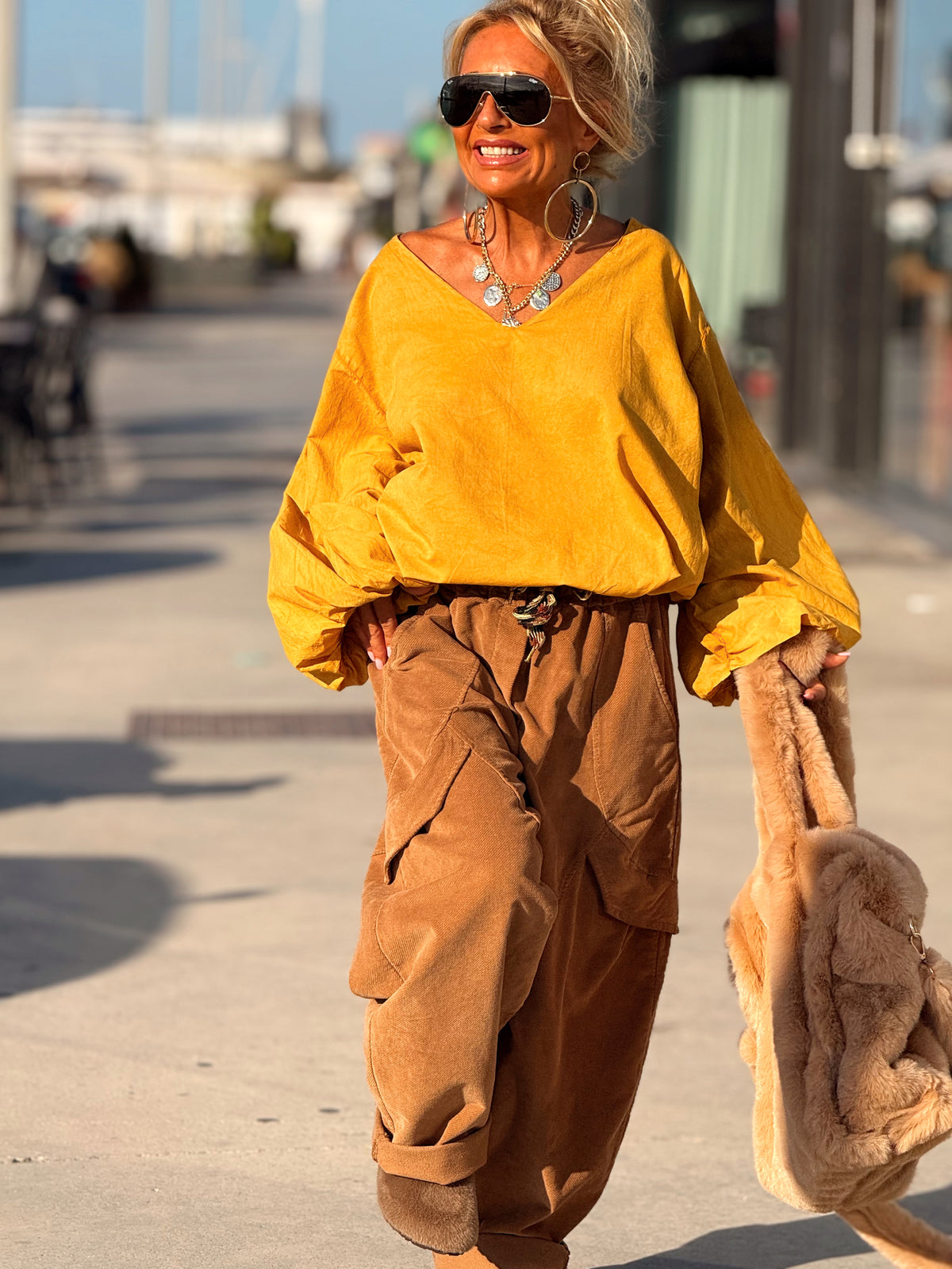 PANTALON PANA CON BOLSILLO SALLY MULTICOLOR