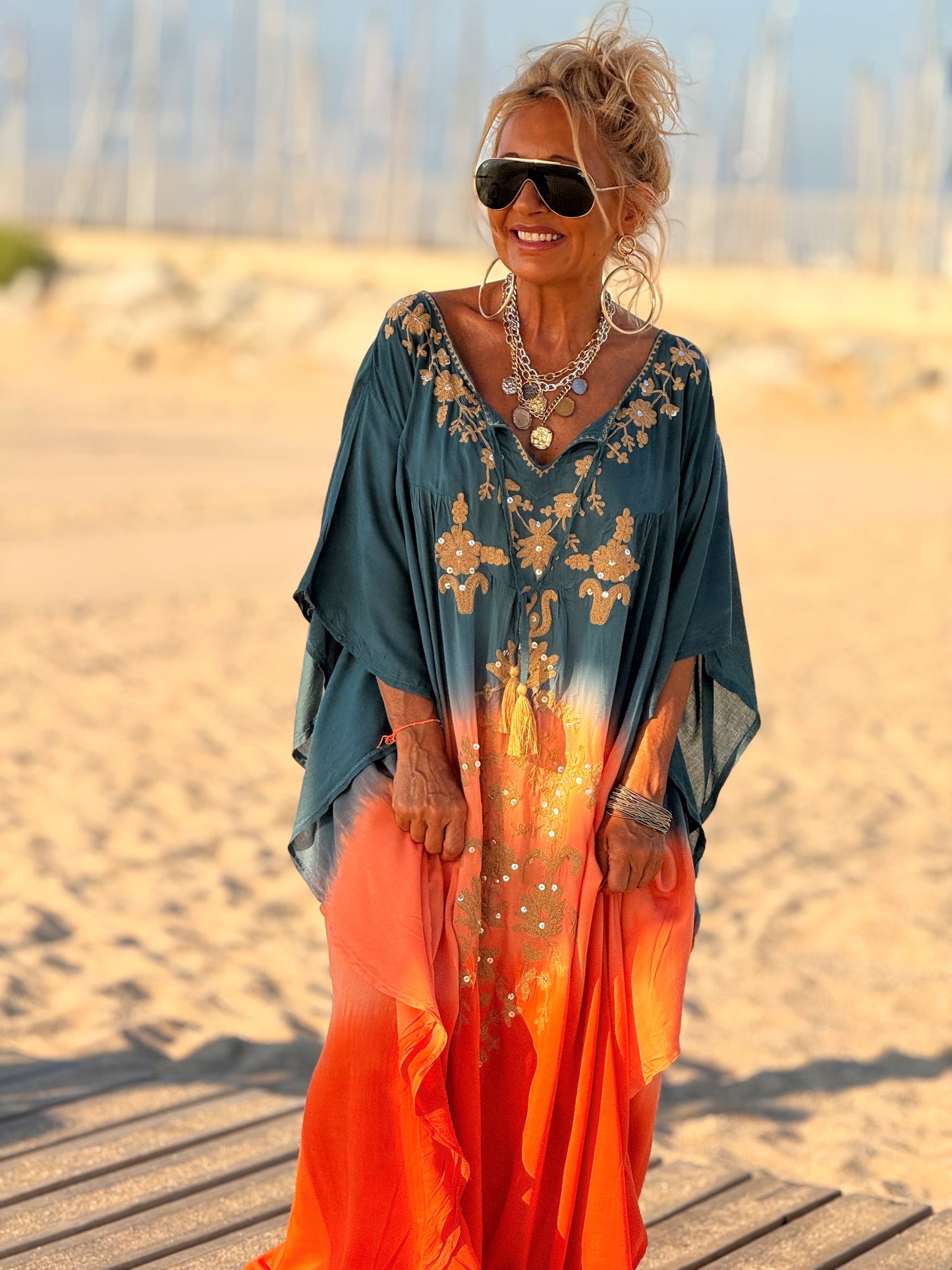 VESTIDO KAFTAN MIKONOS MULTICOLOR