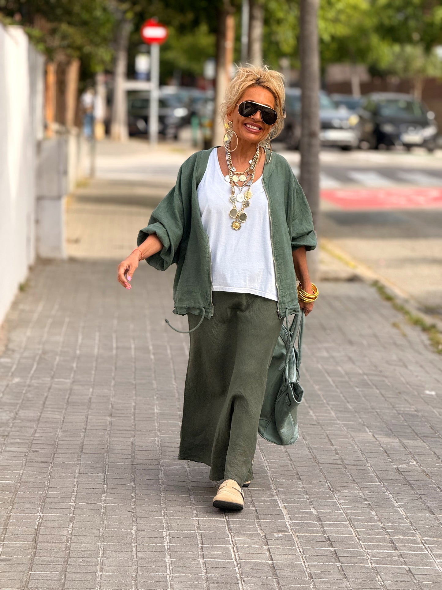 FALDA LINO GRAZIELA MULTICOLOR