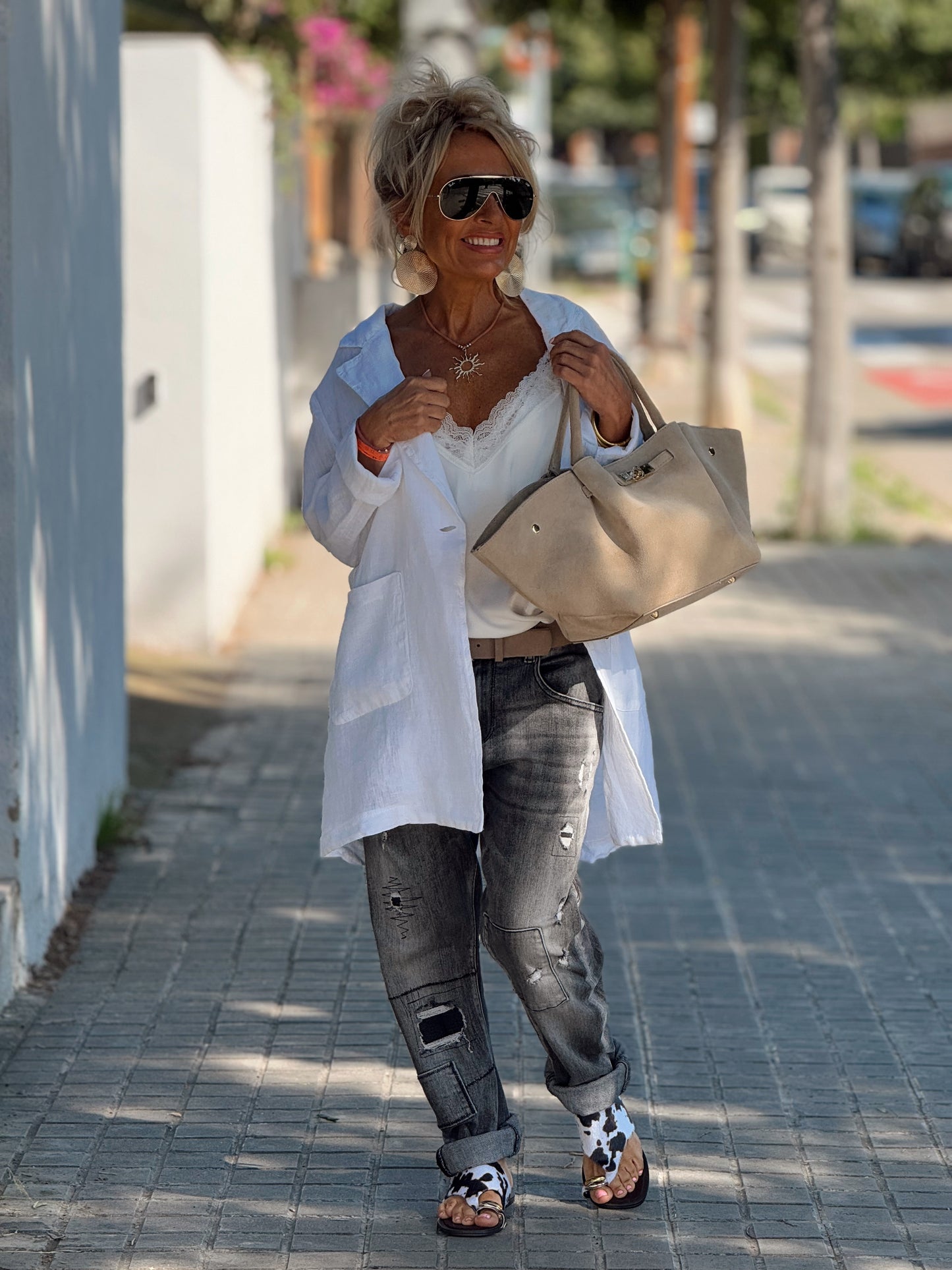 CHAQUETA LINO CHARLY BLANCO