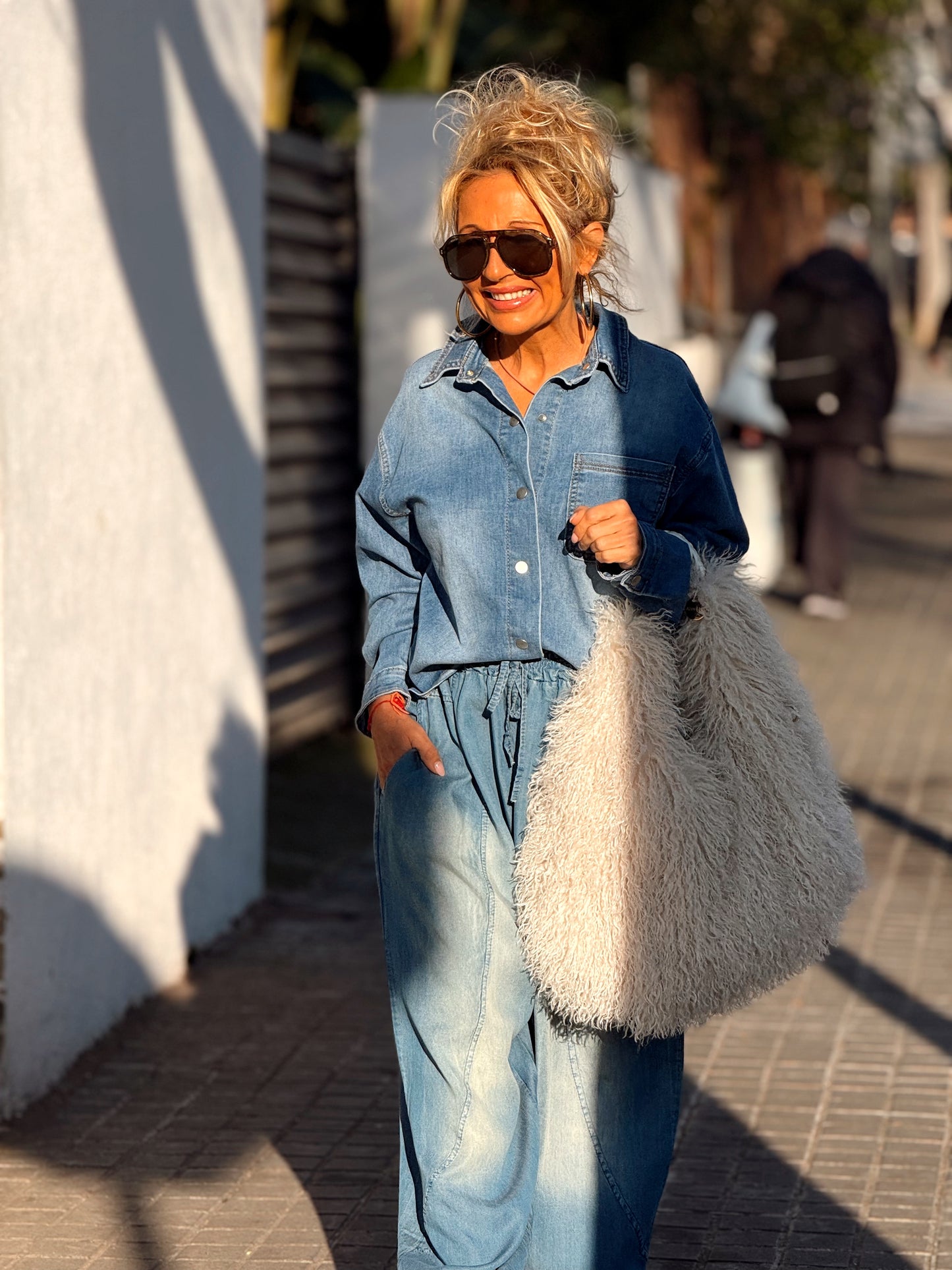 CAMISA CORTA DENIM TEJANO