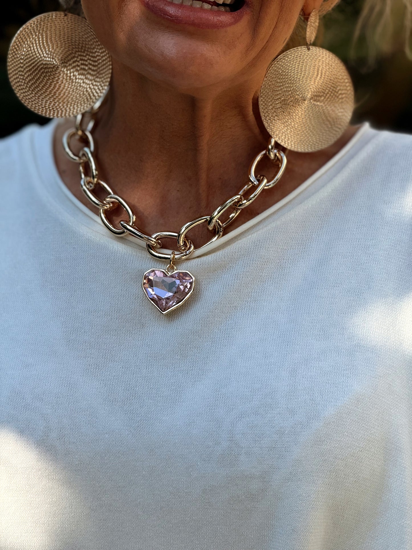 CADENA CON CORAZON MULTICOLOR