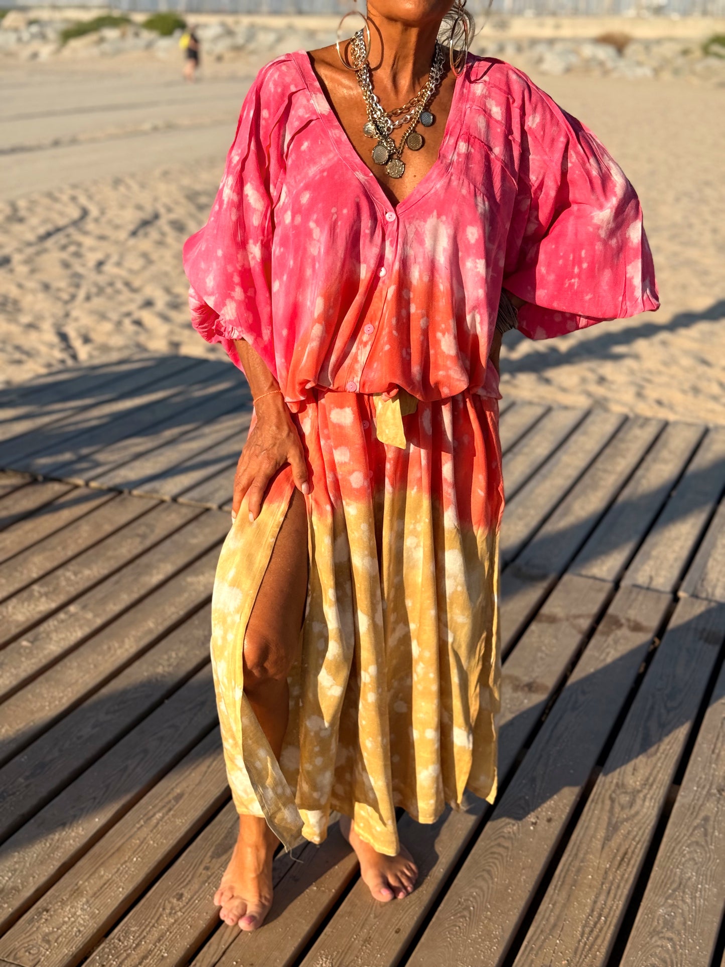 VESTIDO KAFTAN SUPER OVERSIZE MULTICOLOR