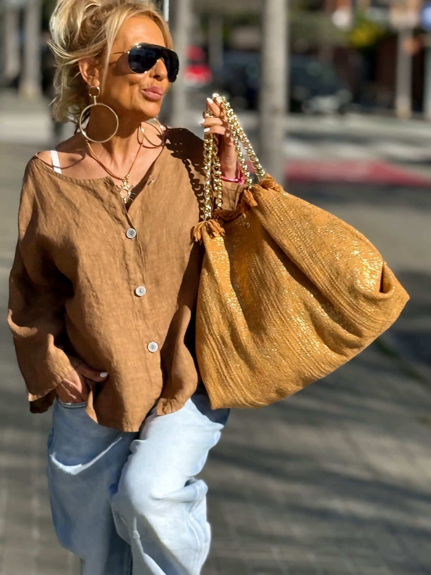 BLUSA DE LINO FABIO MULTICOLOR