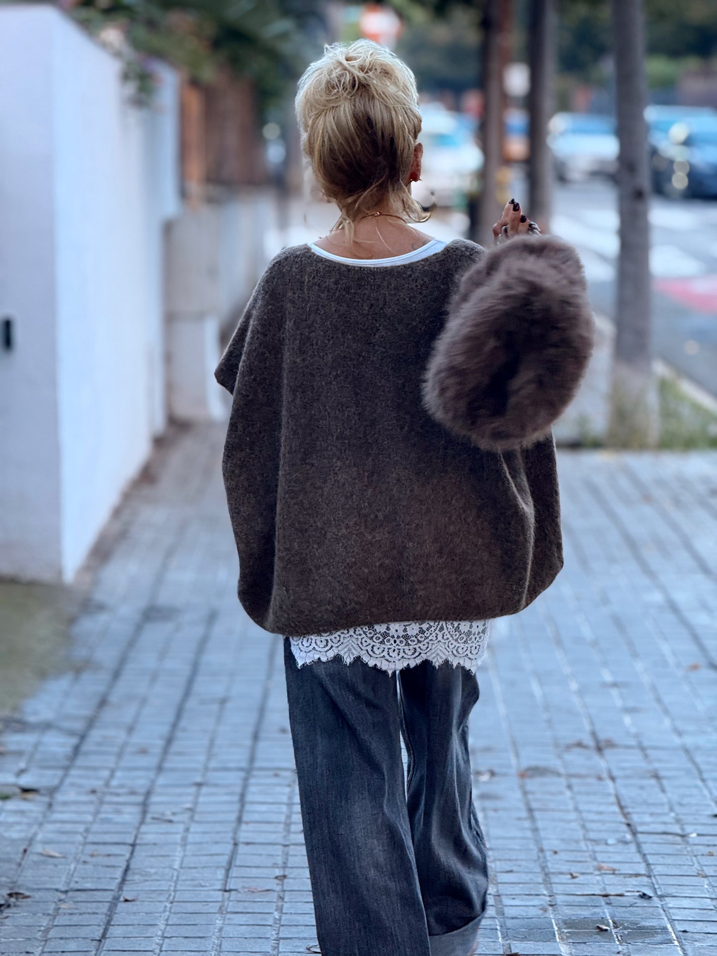 JERSEY-CHALECO DE PUNTO SUPER OVERSIZE LUANA MULTICOLOR