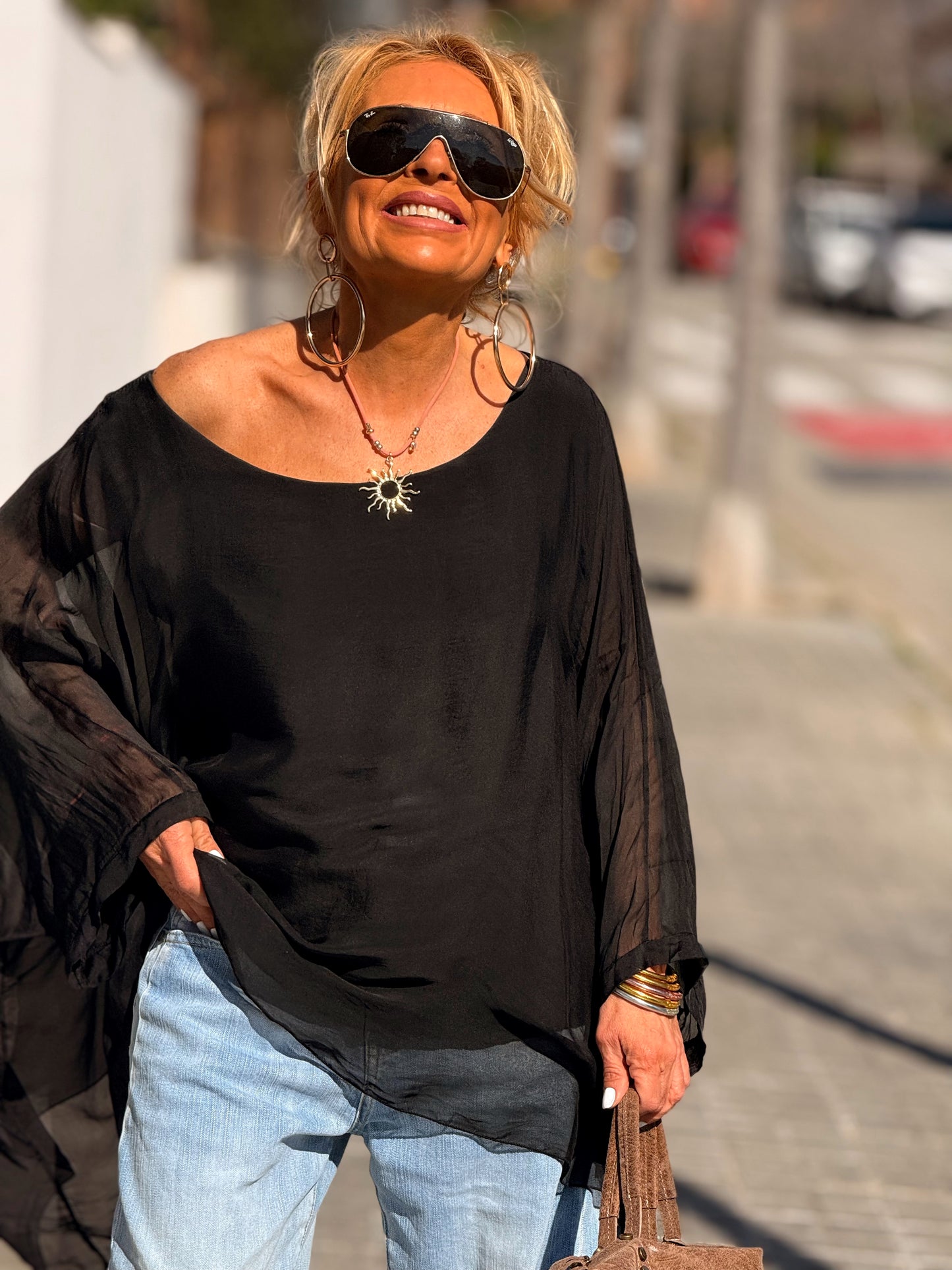 BLUSA CON TOP OVERSIZE ASIMÉTRICA NOA MULTICOLOR