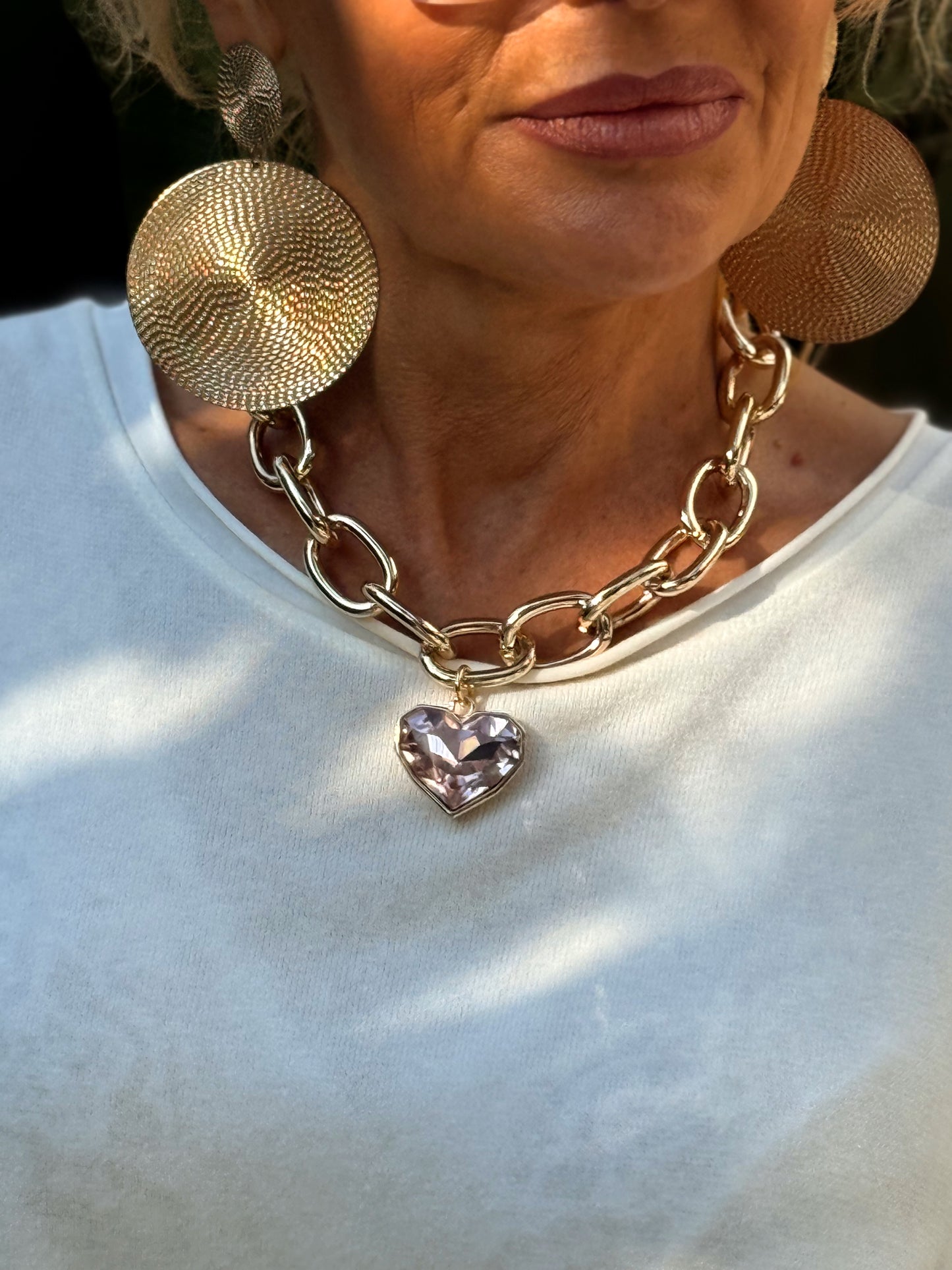 CADENA CON CORAZON MULTICOLOR