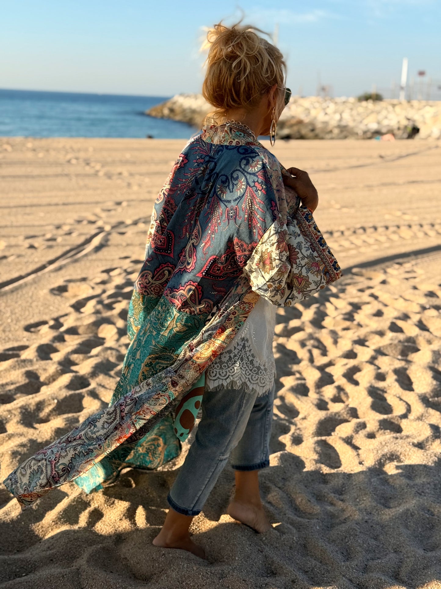 KIMONO ESTAMPADO MANGA 3/4 MULTICOLOR