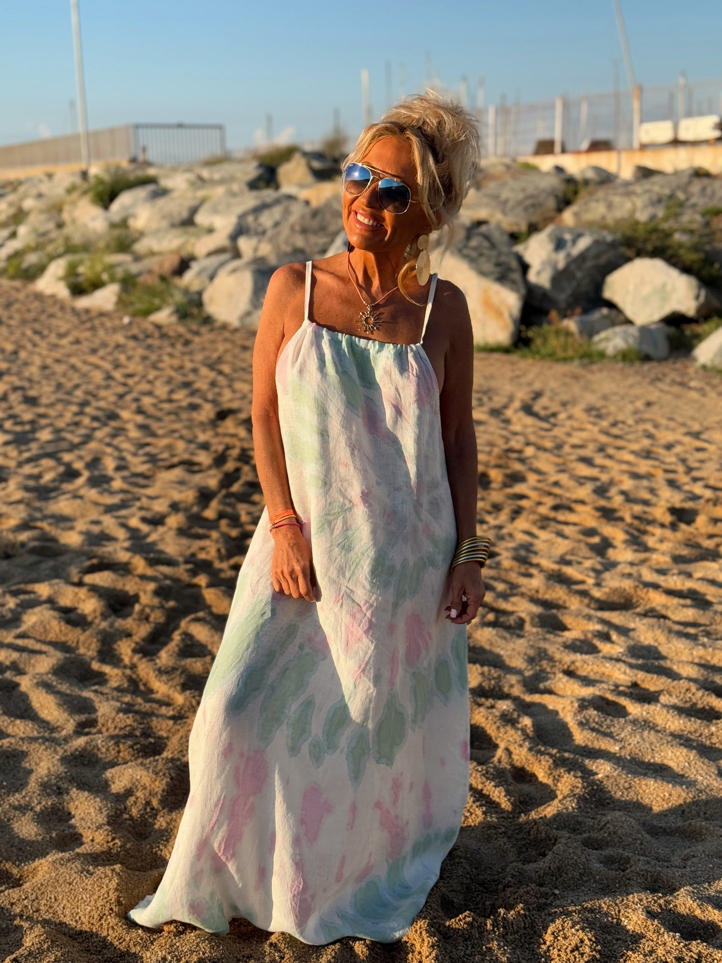 VESTIDO TYE&DYE MENTA-ROSA