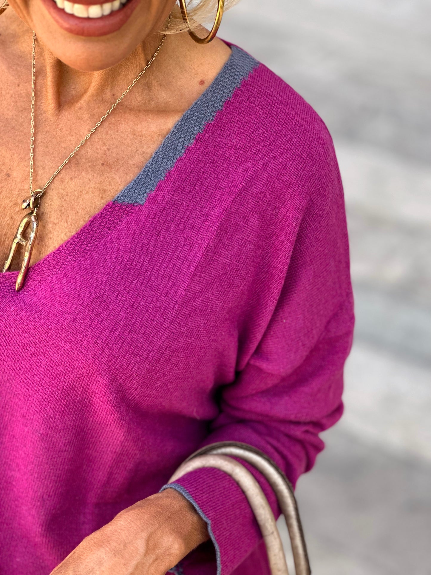 JERSEY DE PUNTO CALY FUCSIA
