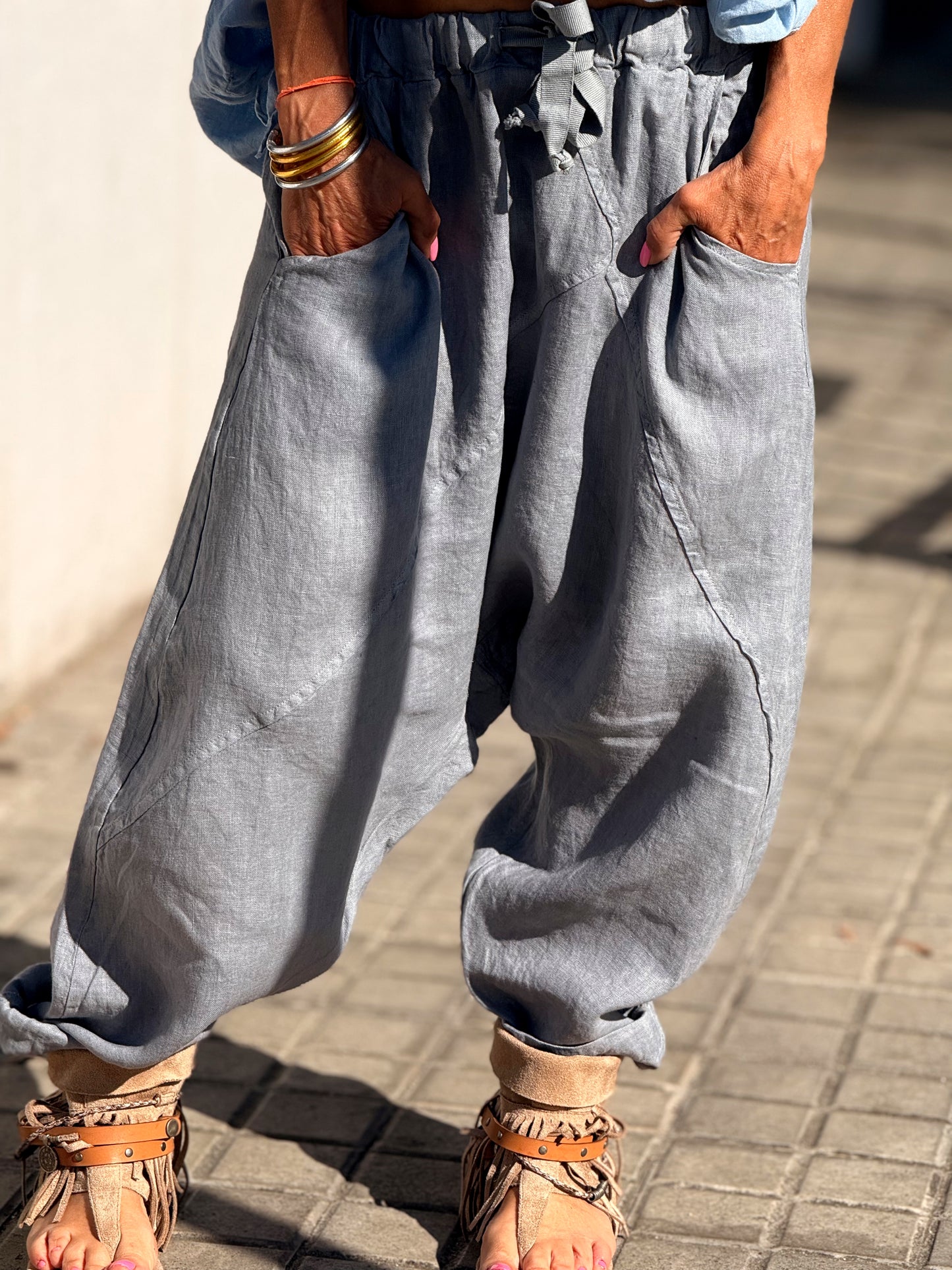 PANTALÓN BAGGY OVERSIZE LINO FLORENT MULTICOLOR