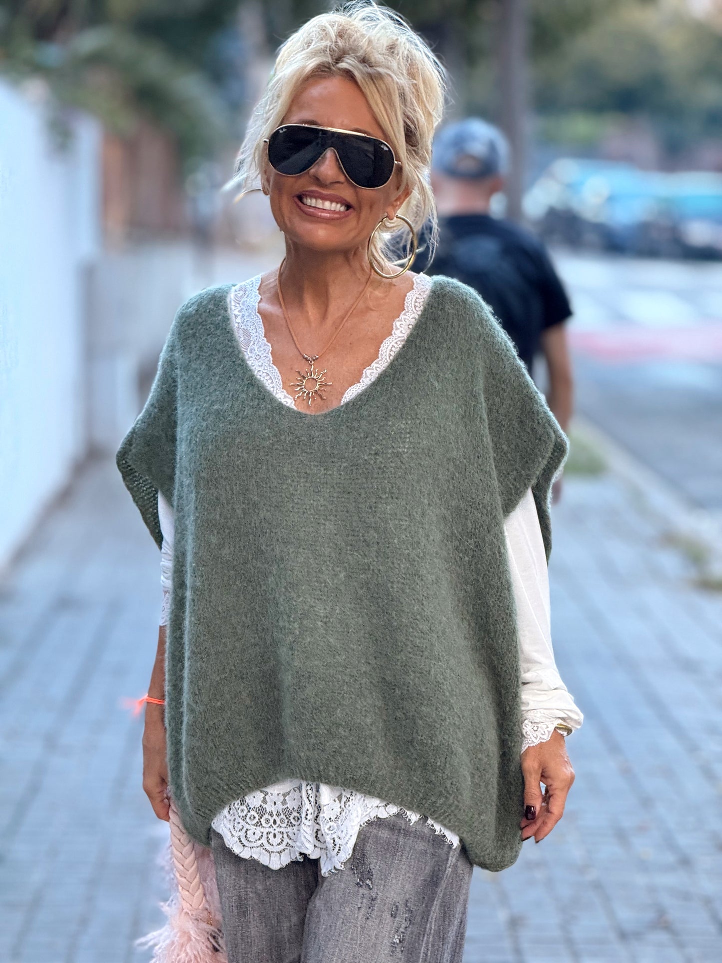 JERSEY-CHALECO DE PUNTO SUPER OVERSIZE LUANA MULTICOLOR