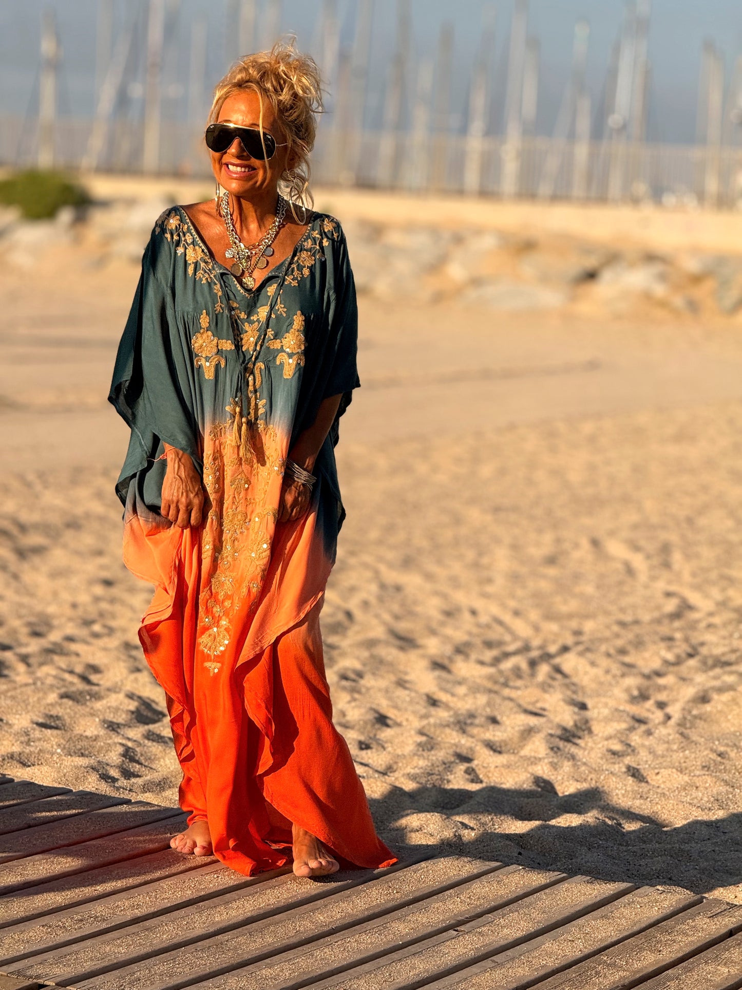 VESTIDO KAFTAN MIKONOS MULTICOLOR