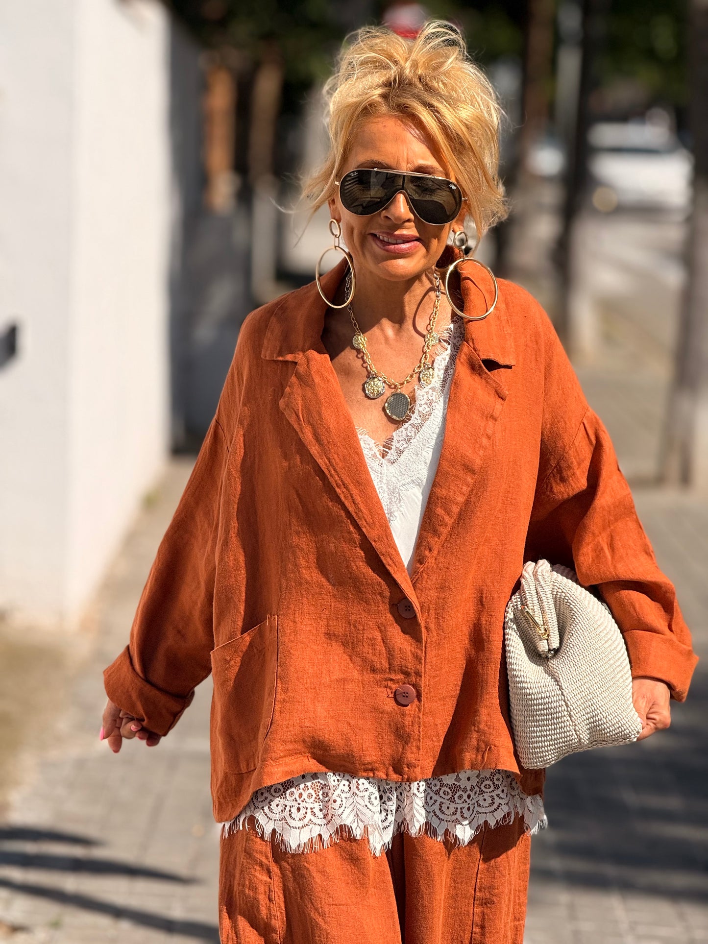 CHAQUETA OVERSIZE LINO CARMEN MULTICOLOR
