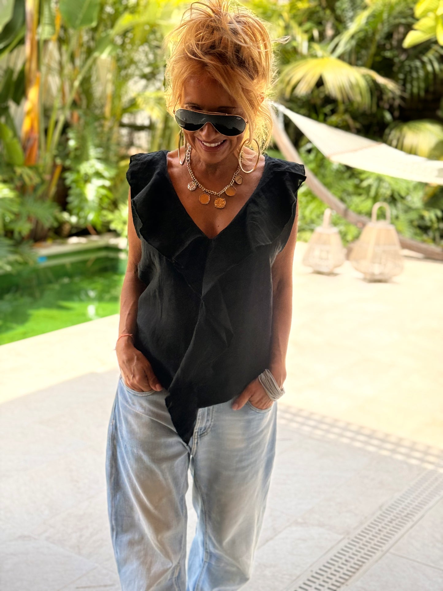TOP BLUSA VOLANTE MULTICOLOR