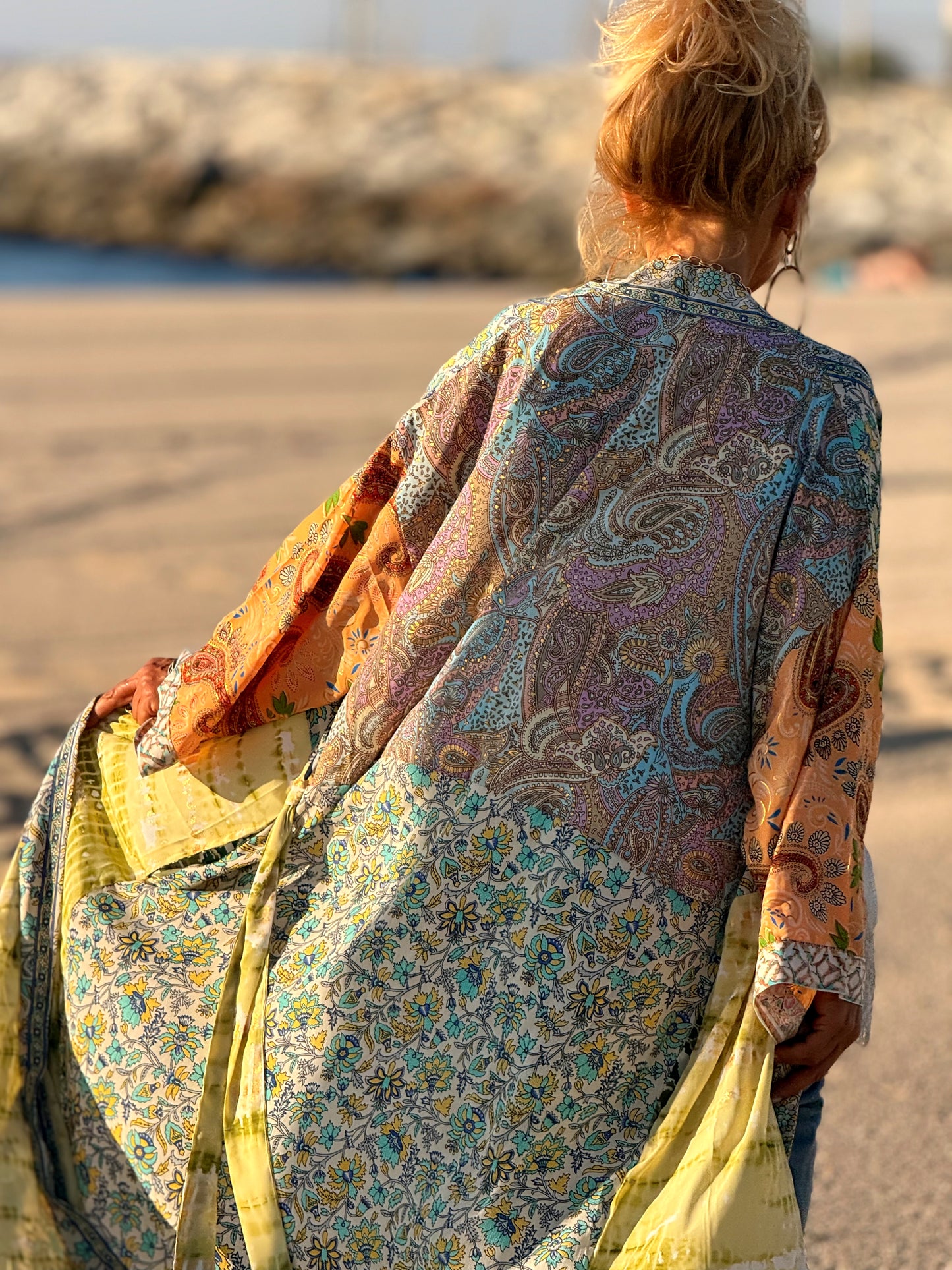 KIMONO ESTAMPADO MANGA 3/4 MULTICOLOR