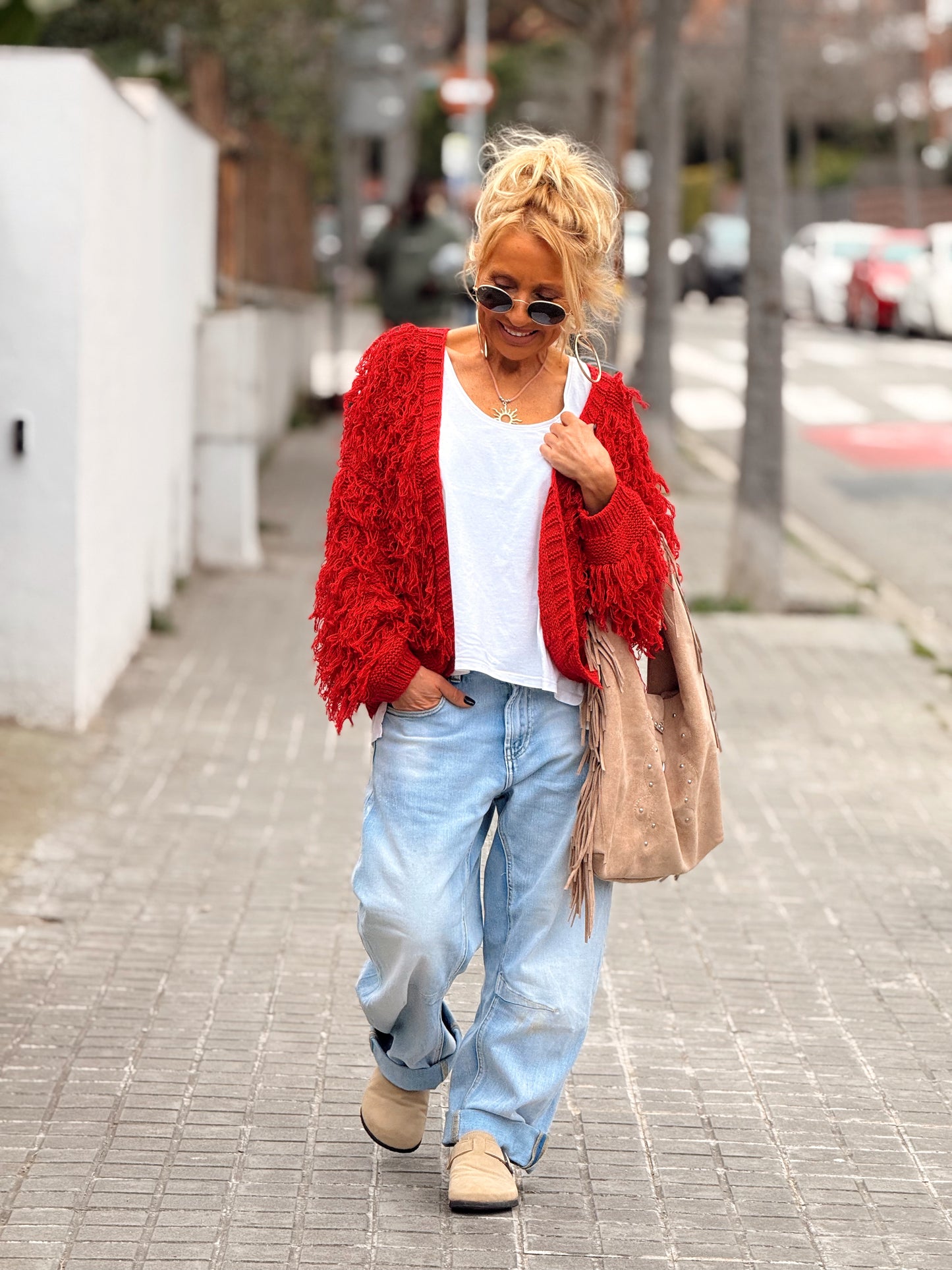 CARDIGAN CON FLECOS KEZIA MULTICOLOR