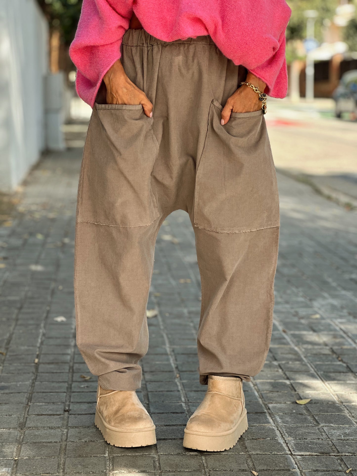 PANTALON OVERSIZE PANA JEROME TOPO