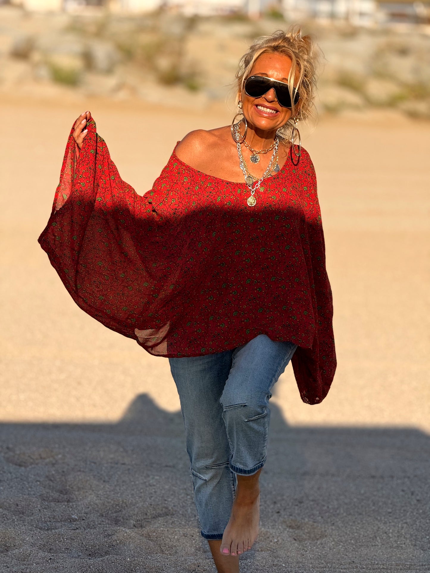BLUSA-CAPA ESTAMPADO CREPE DE SEDA INDY MULTICOLOR