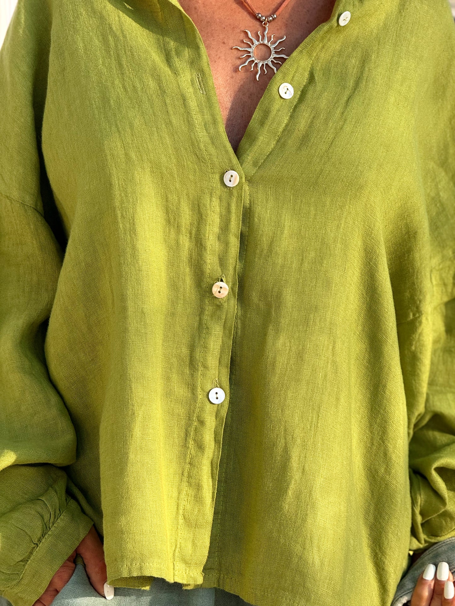 CAMISA OVERSIZE LINO LEA MULTICOLOR