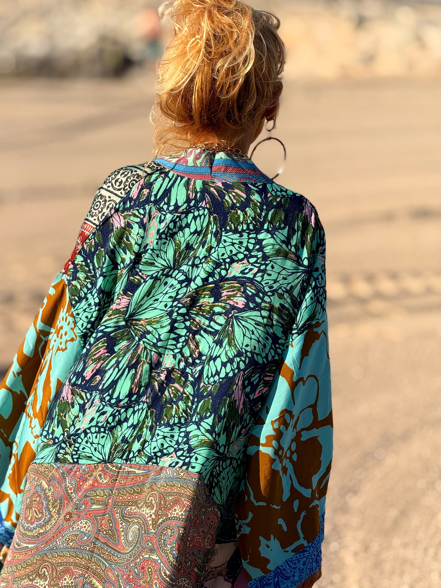 KIMONO ESTAMPADO MANGA 3/4 MULTICOLOR