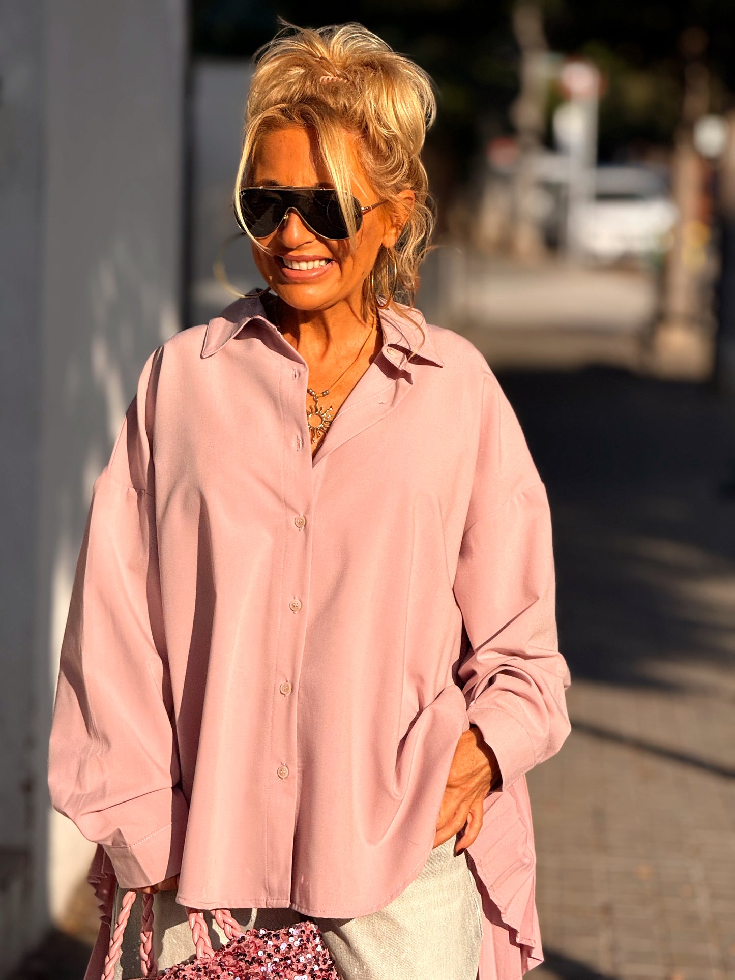 CAMISA OVERSIZE PLIEGUE ENEA MULTICOLOR