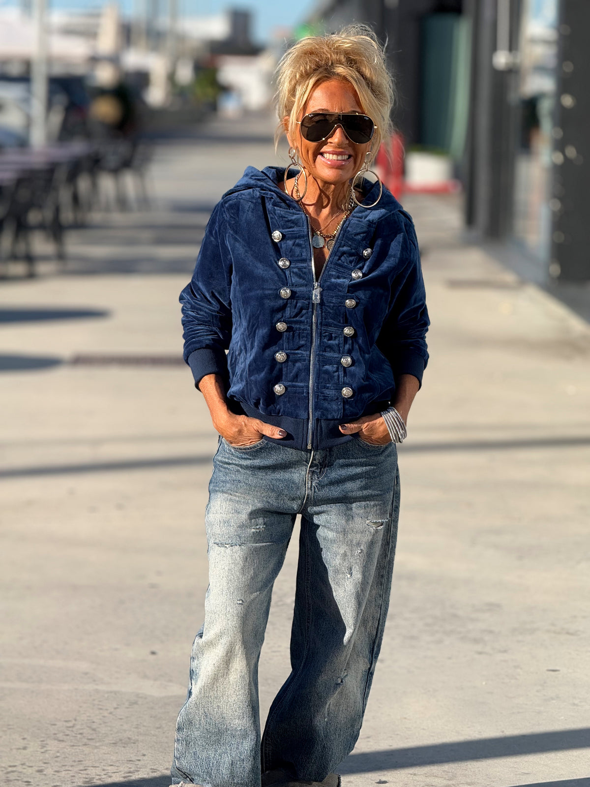 CHAQUETA TERCIOPELO AZUL