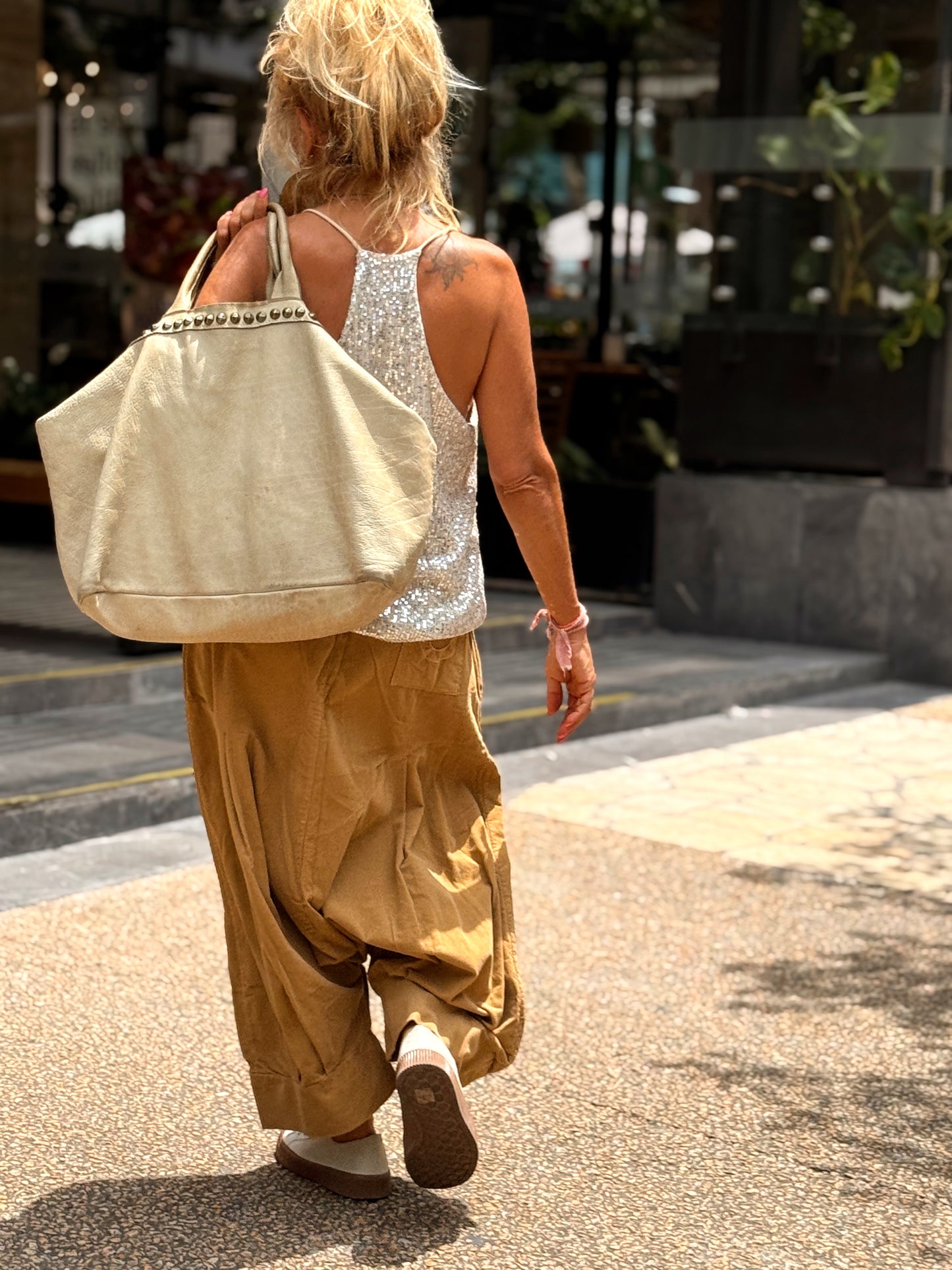 PANTALONES PANA CROPPED BAGGY OVERSIZE MULTICOLOR