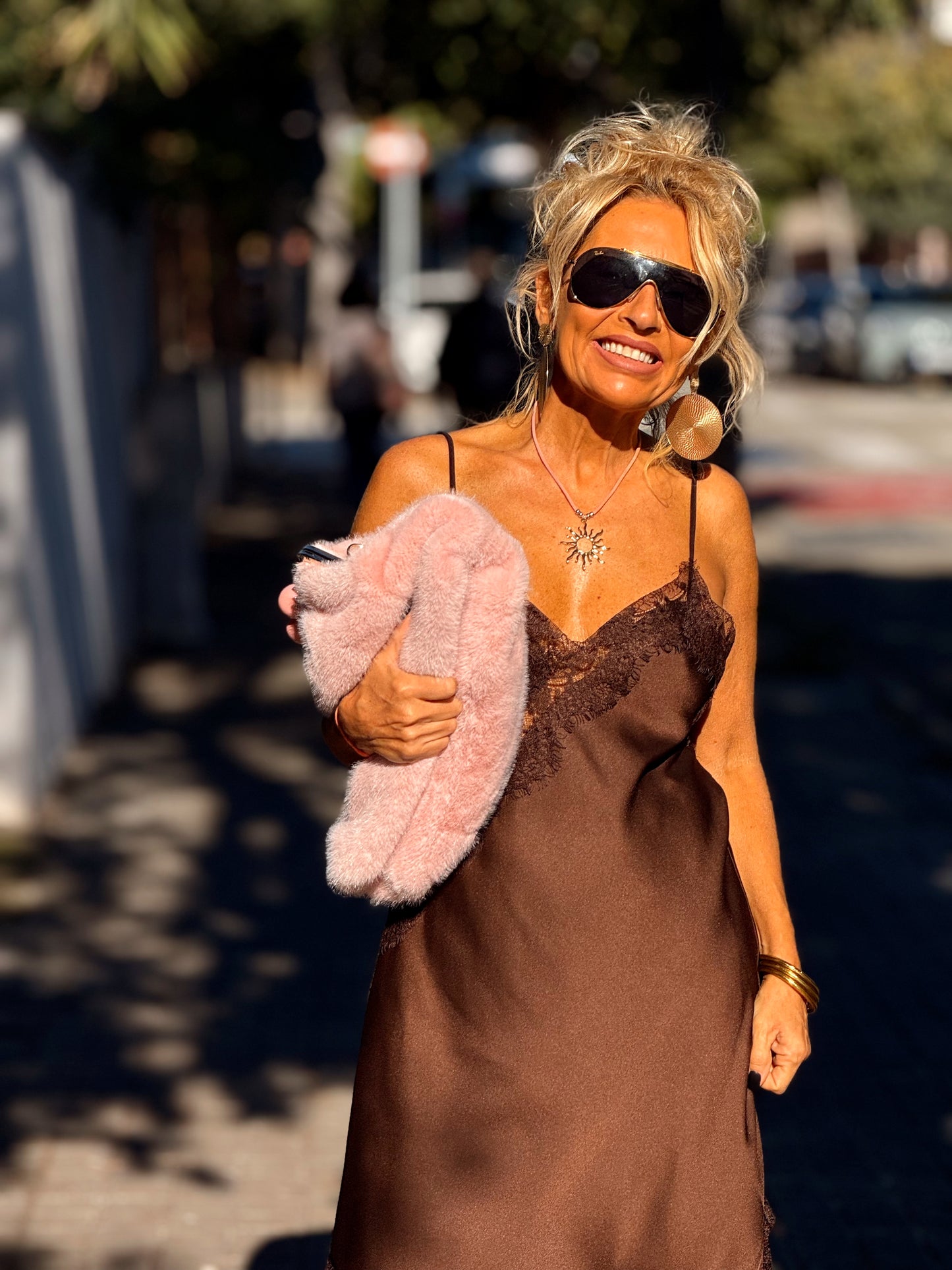 VESTIDO LENCERO LOLA MARRÓN