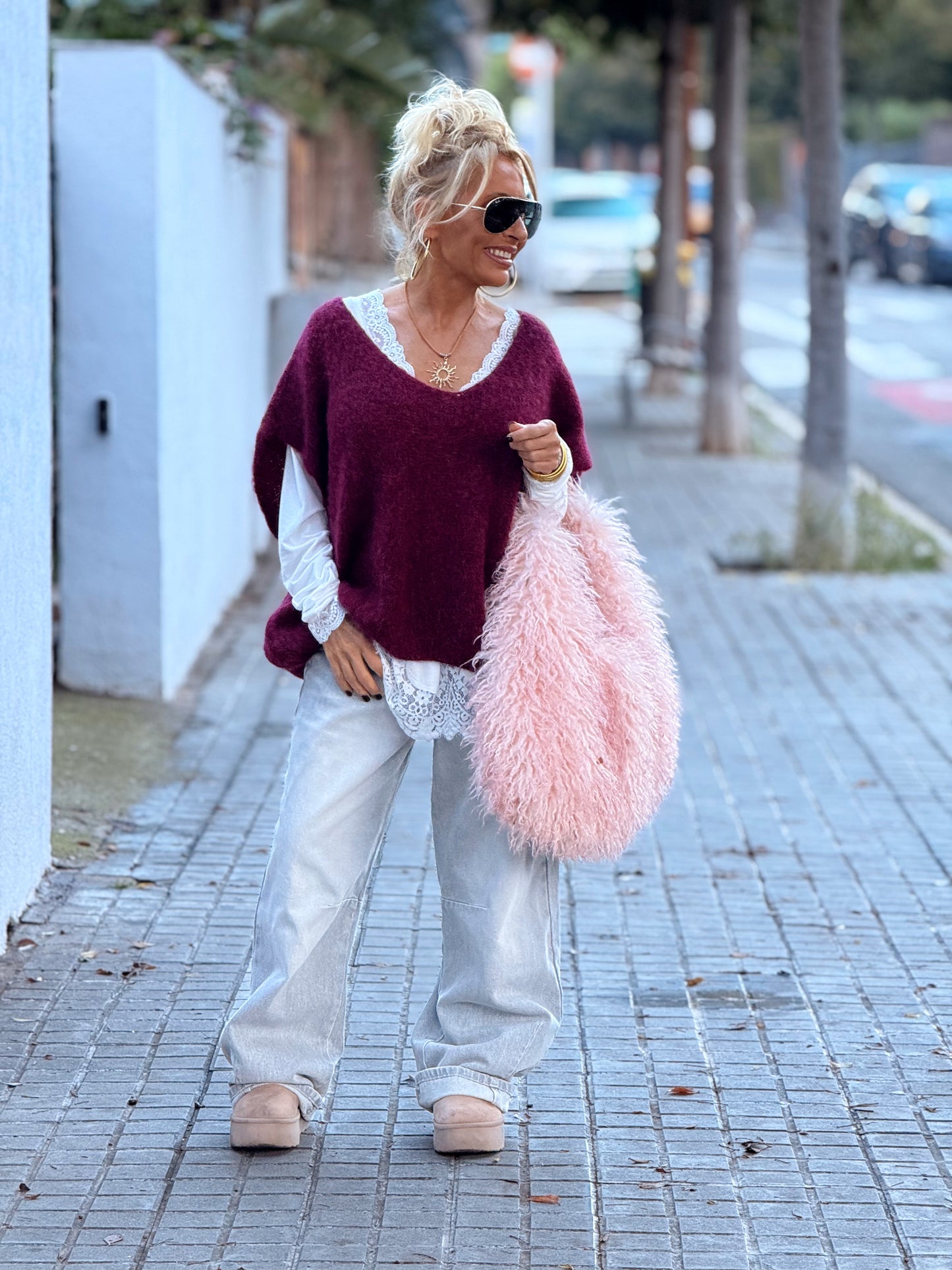 JERSEY-CHALECO DE PUNTO SUPER OVERSIZE LUANA MULTICOLOR