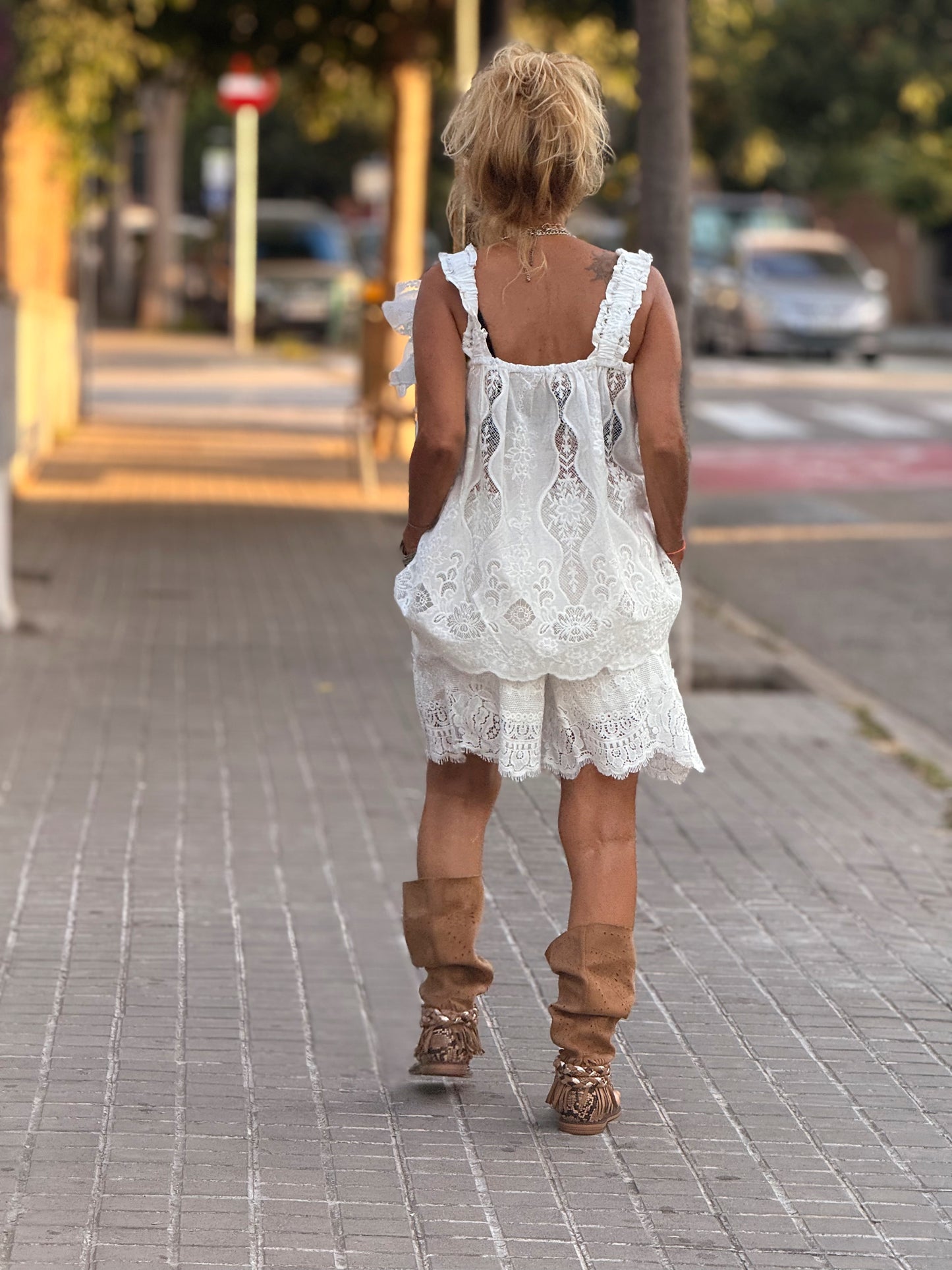 BERMUDA CHLOÉ LENCERO BLANCO