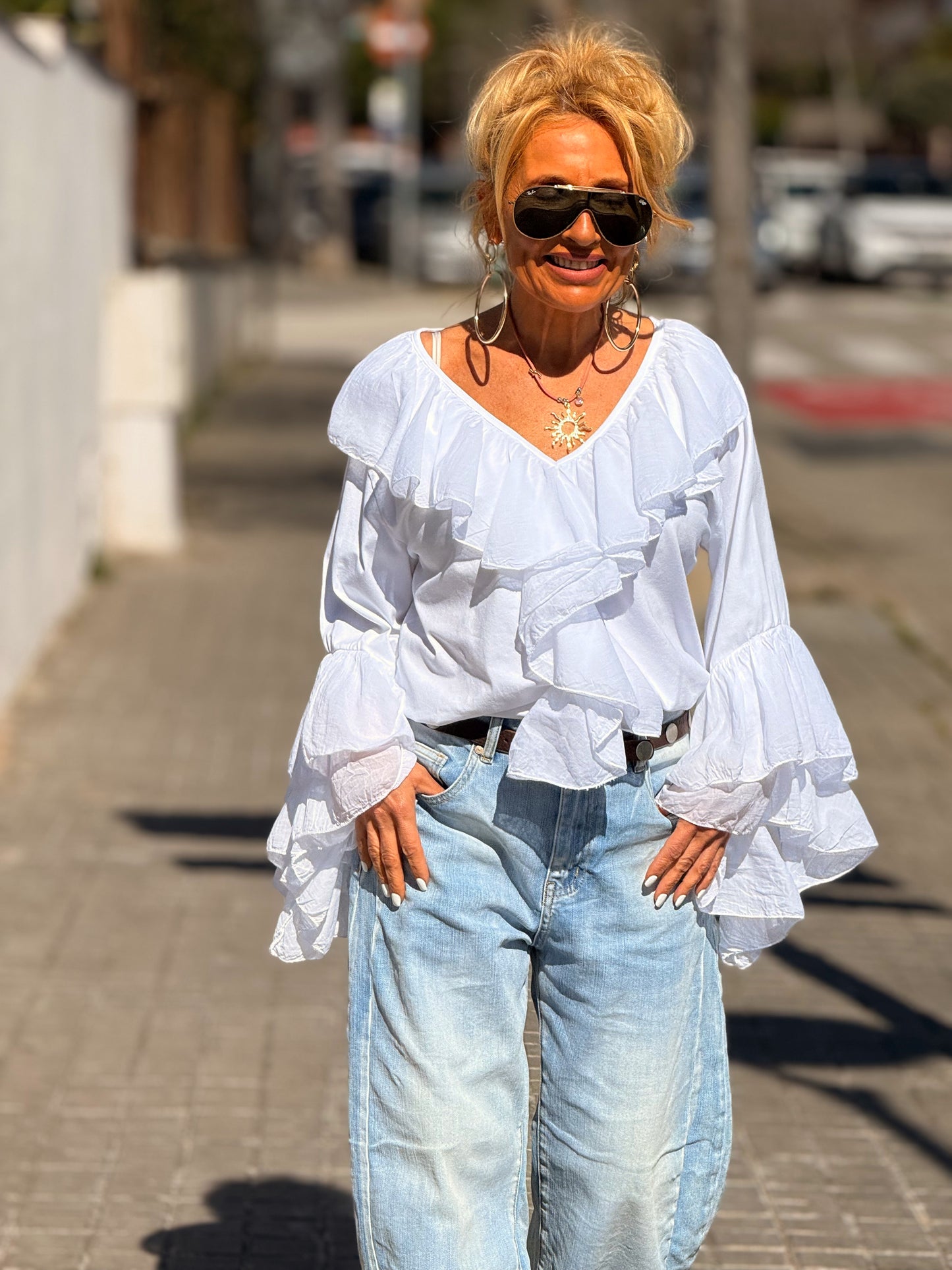 BLUSA VOLANTE MULTICOLOR