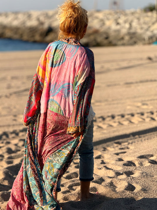 KIMONO ESTAMPADO MANGA 3/4 MULTICOLOR